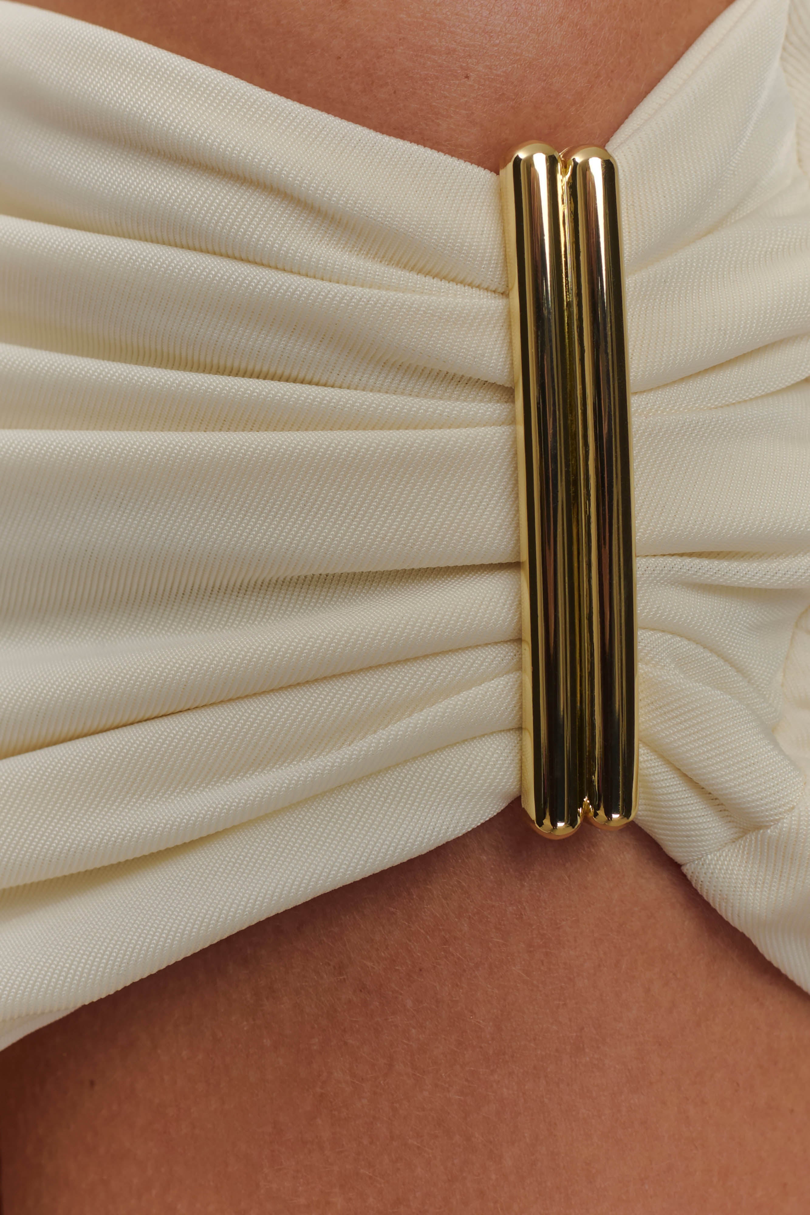 Kinsley Slinky Top With Hardware - Ivory、mySite、solidvoid