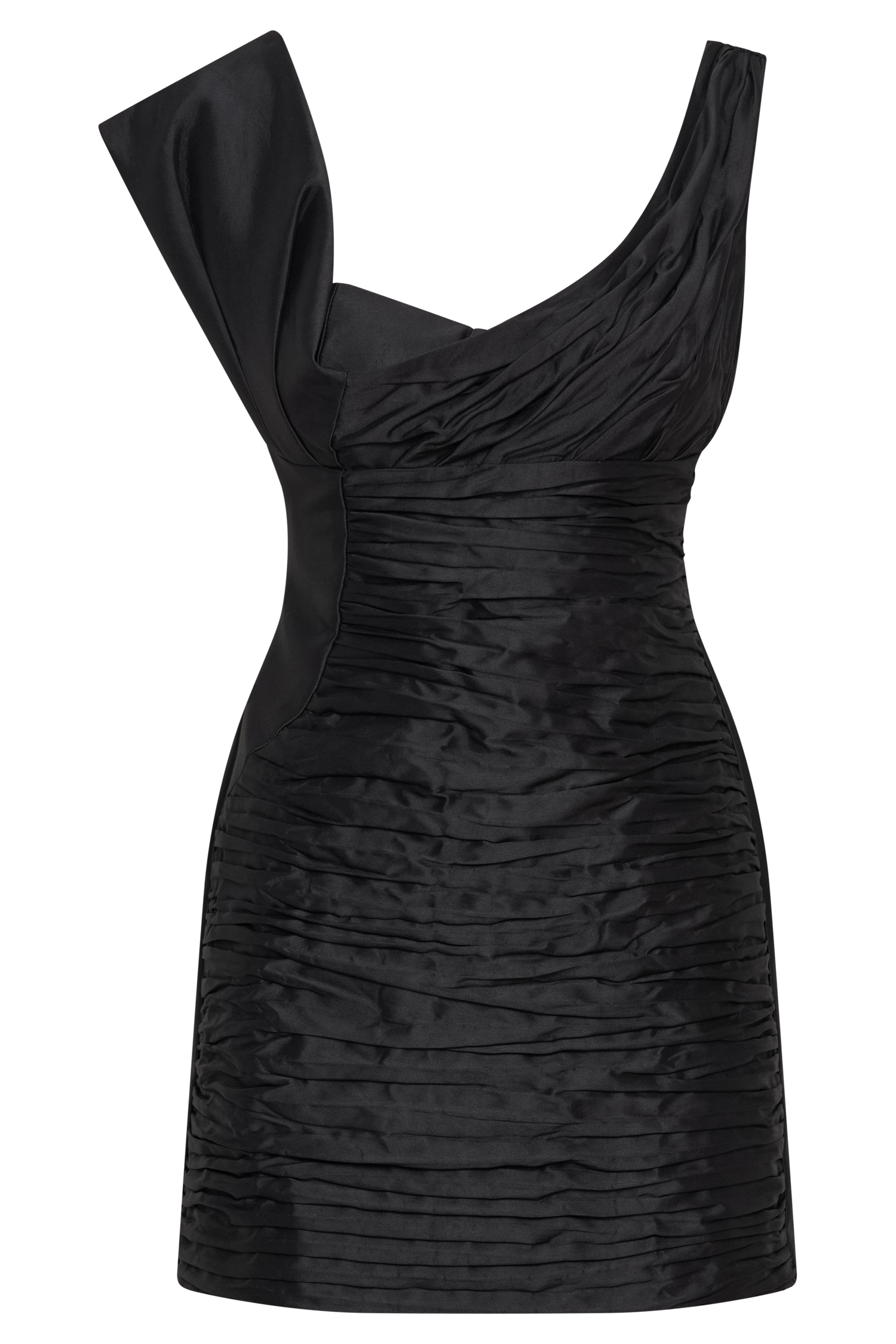 Farrah Structured Draped Mini Dress - Black、mySite、solidvoid