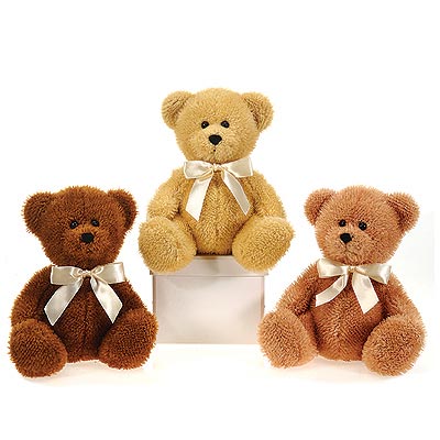 9IN 3 ASST. COLOR SITTING BEARS WITH RIBBON、mySite、g9winljtr