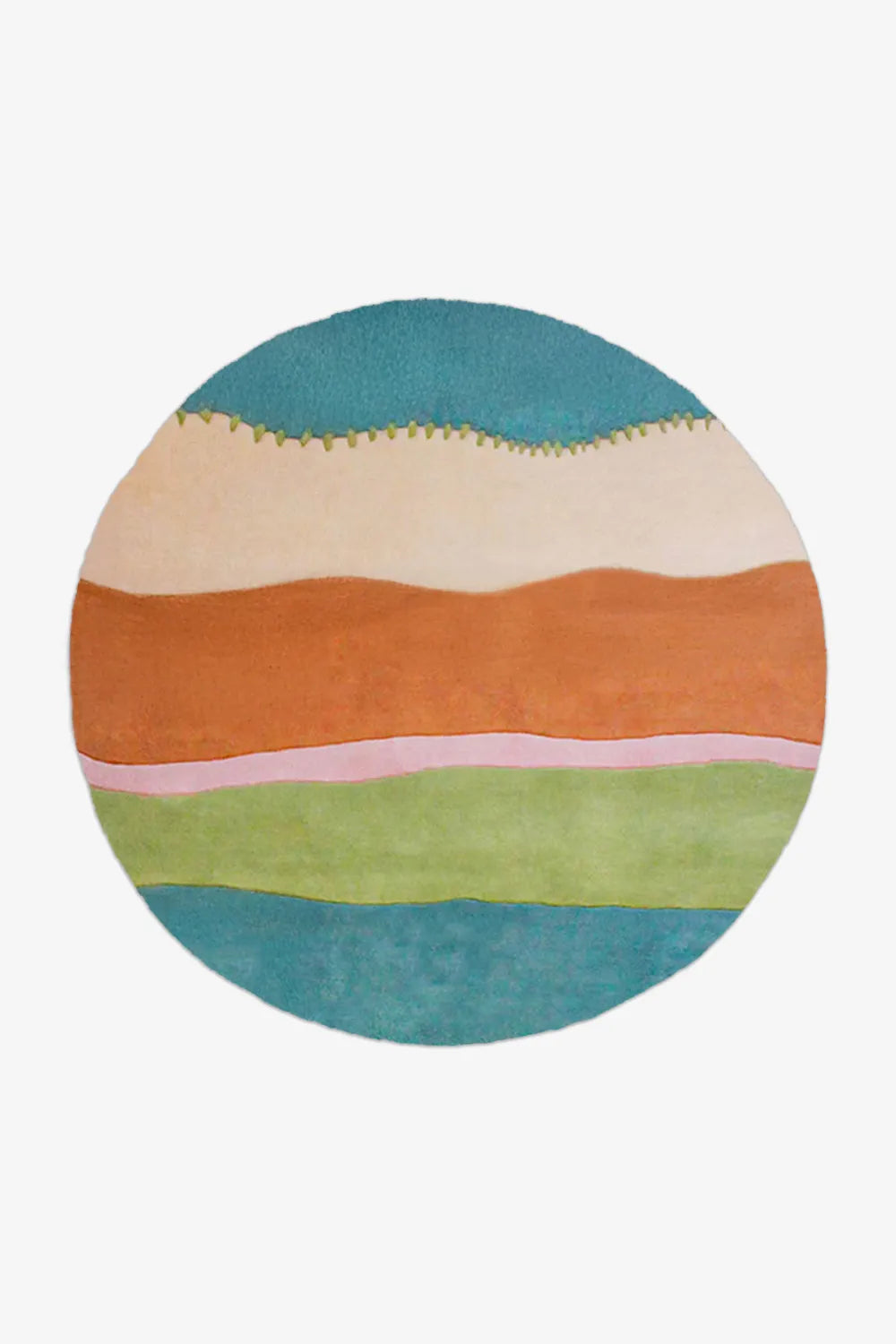 Stitched and Striped Round Tufted Rug、mySite、gigharbornorthrealestate