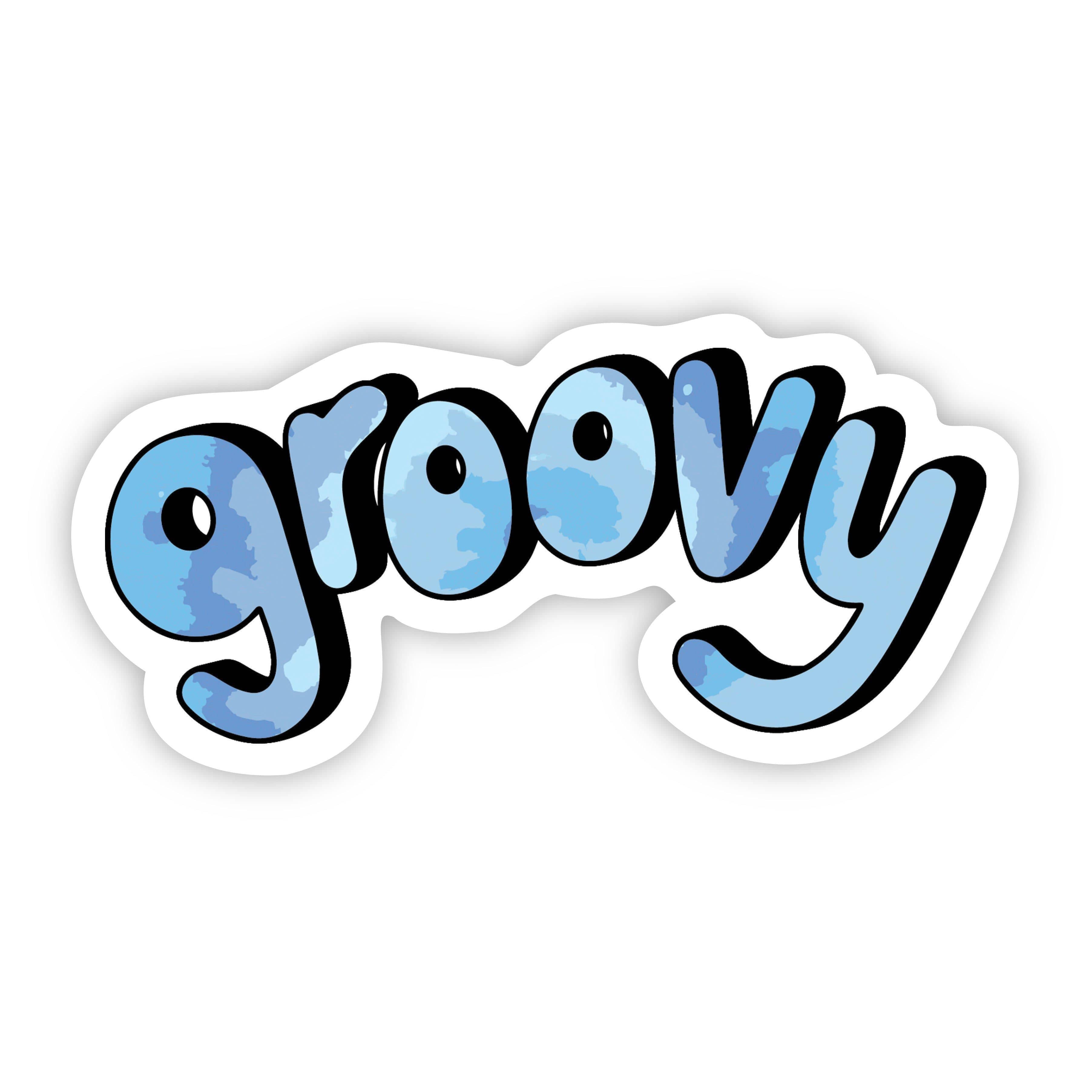  Groovy Blue Aesthetic Sticker、mySite、elrpsem3k