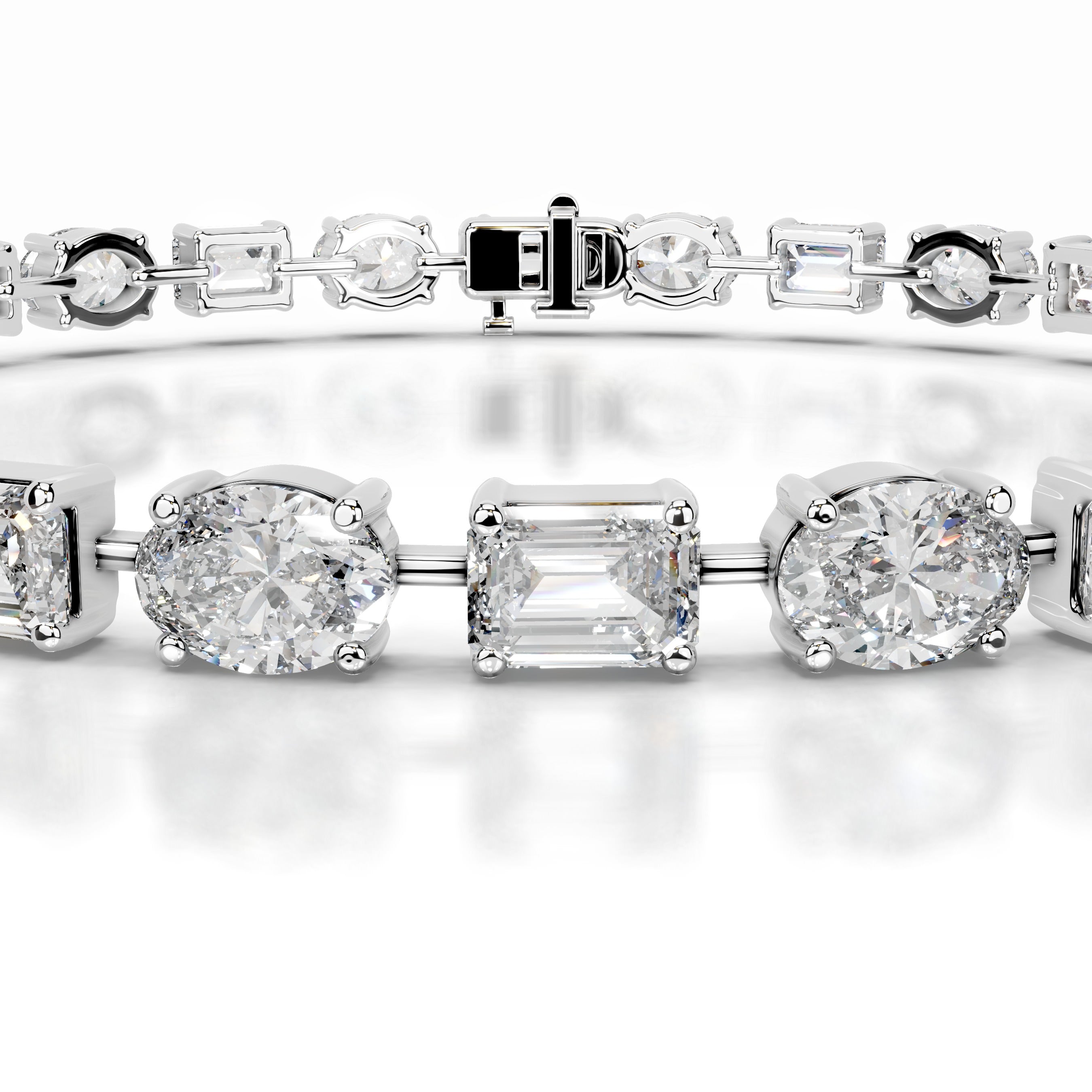 Sharon Lab Grown Diamond Tennis Bracelet - 18K White Gold、mySite、hinf8tx79
