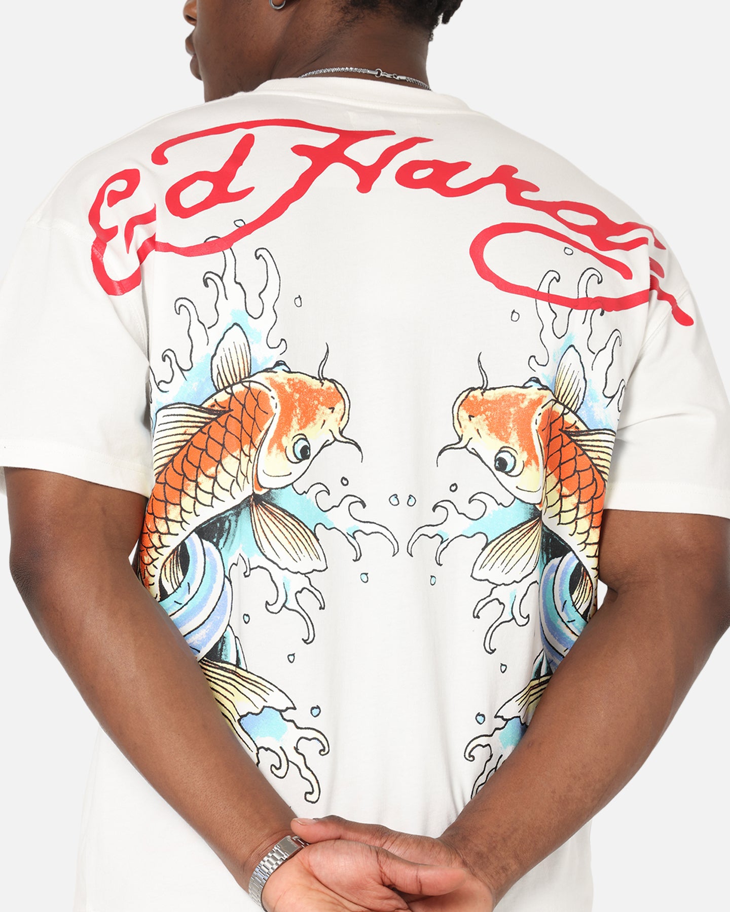 Ed Hardy Flash Koi T-Shirt Off White、mySite、zt4zffjzw