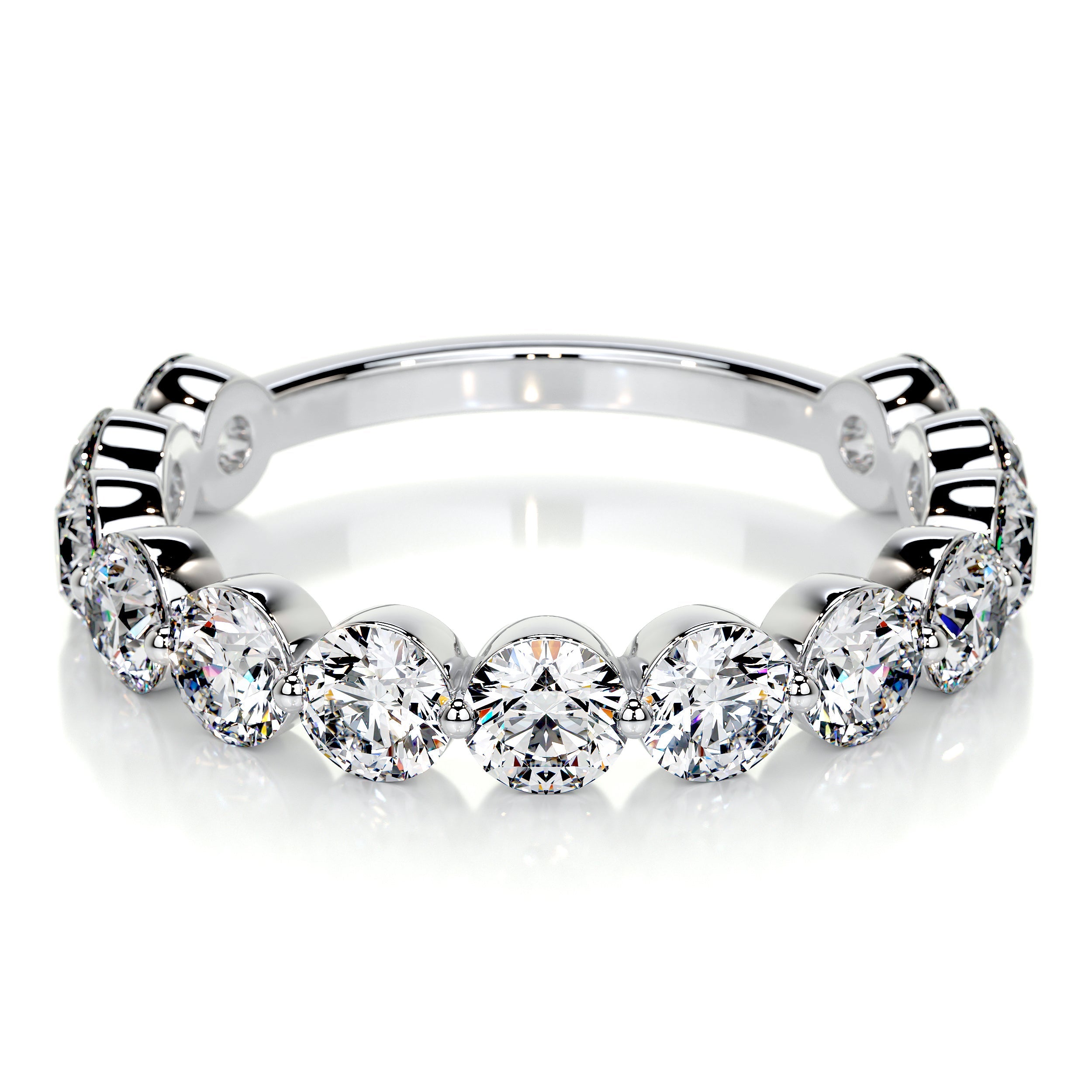 Josie Lab Grown Half-Eternity Wedding Ring (2 Carat) -14K White Gold (RTS)、mySite、hinf8tx79
