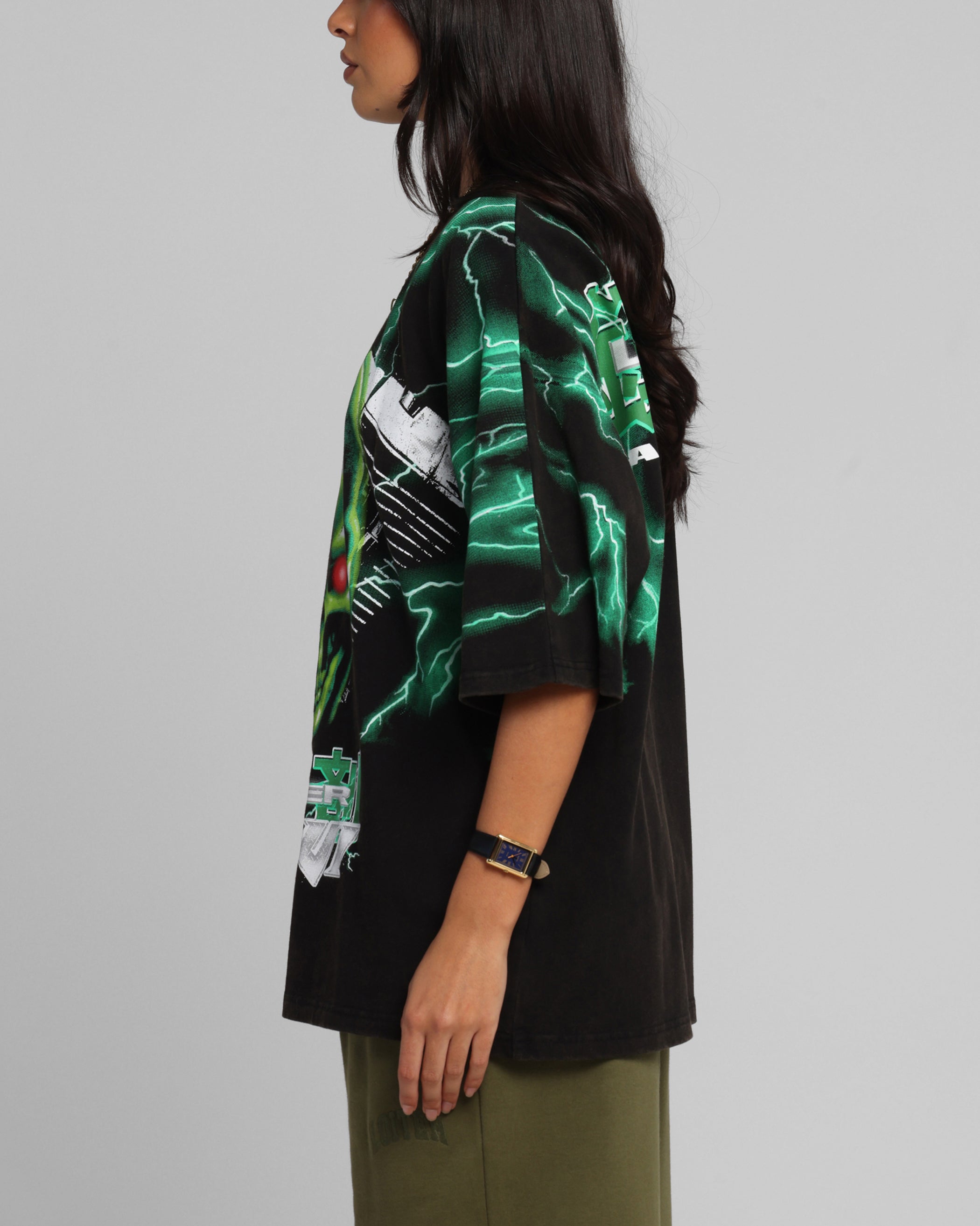 Loiter Greaser Vintage T-Shirt Black/Green、mySite、zt4zffjzw