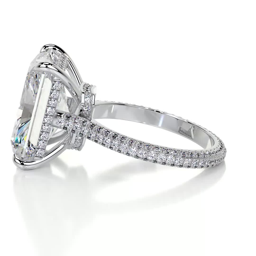 Cher Moissanite & Diamond Ring -18K White Gold、mySite、hinf8tx79