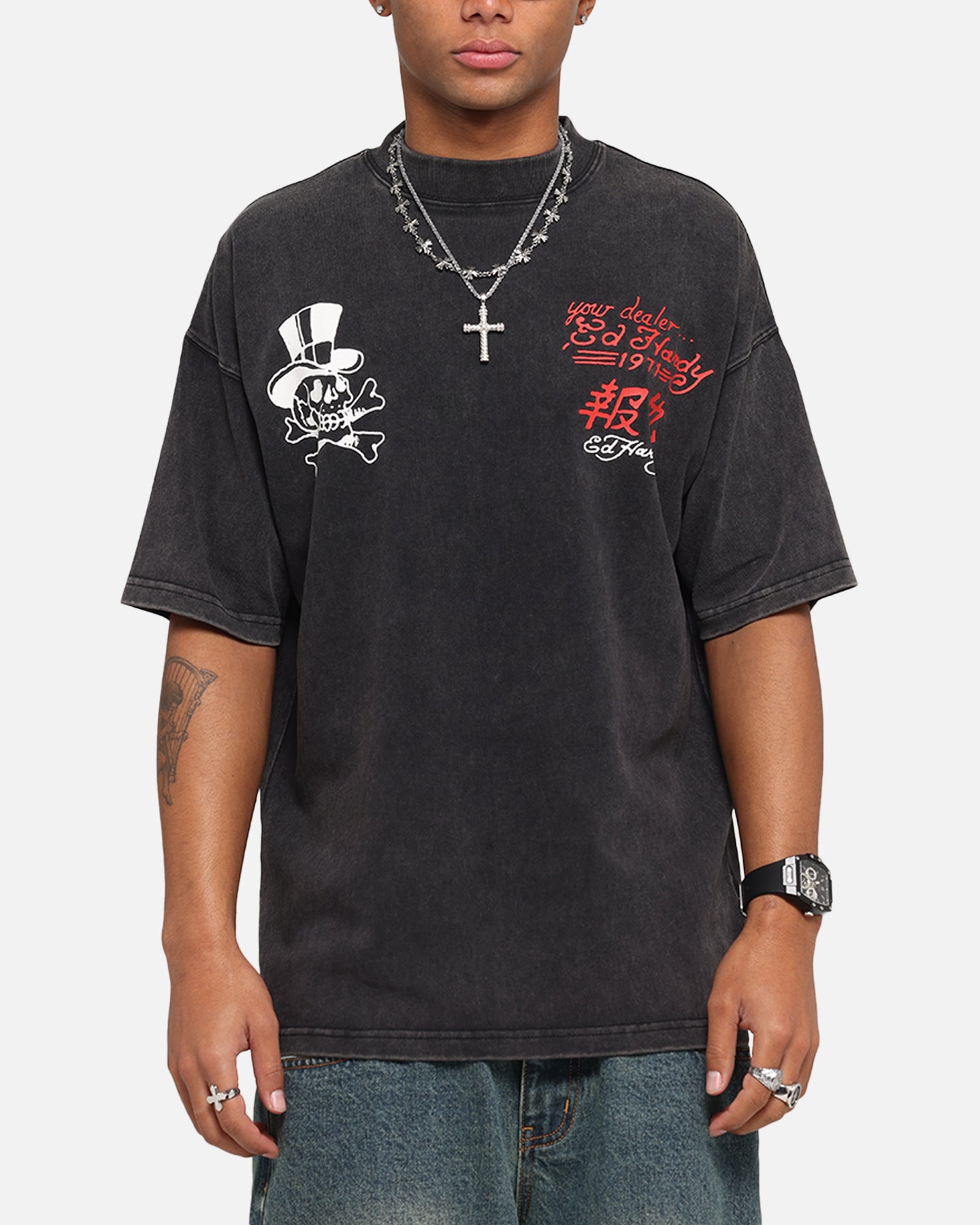 Ed Hardy Love Kills Oversized T-Shirt Black、mySite、zt4zffjzw