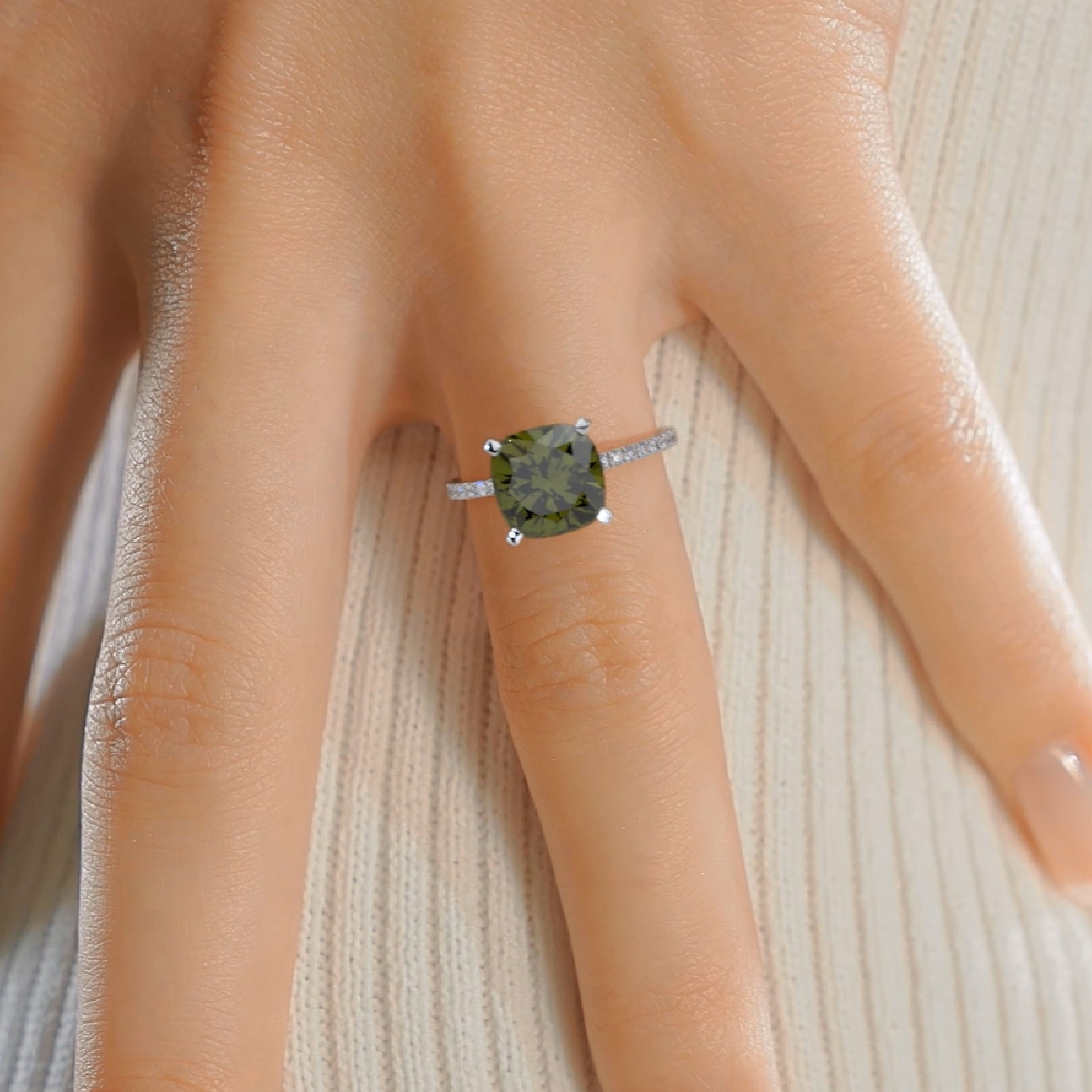 Stephanie Gemstone & Diamonds Ring (6 Carat) -Platinum、mySite、hinf8tx79
