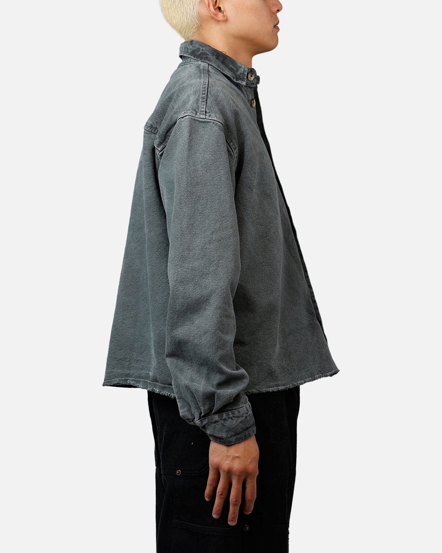 MNML Washed Denim Long Sleeve Button Up Shirt Washed Black、mySite、zt4zffjzw