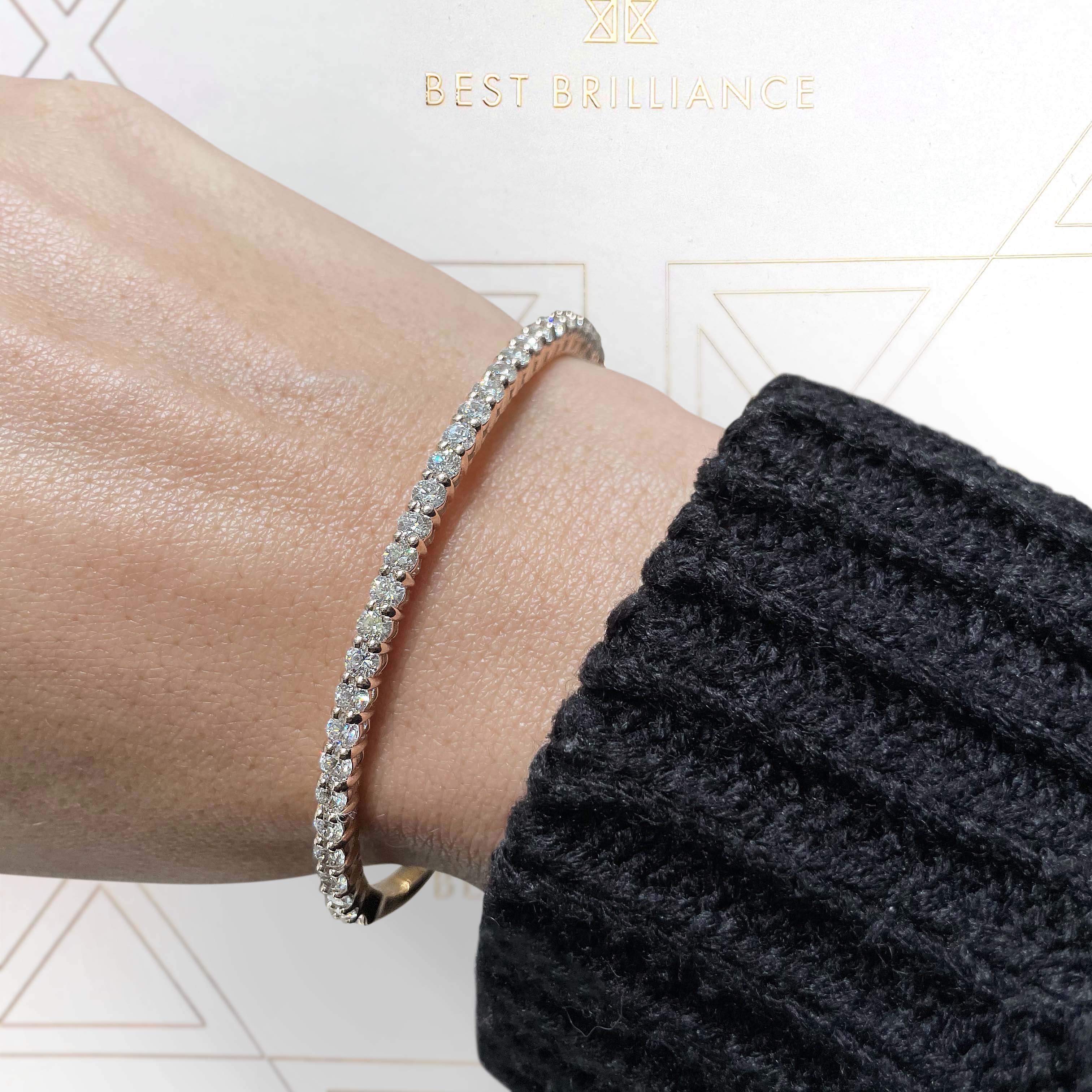 Karla Bangle Lab Grown Diamond Bracelet (2.5 Carat) -18K White Gold、mySite、hinf8tx79