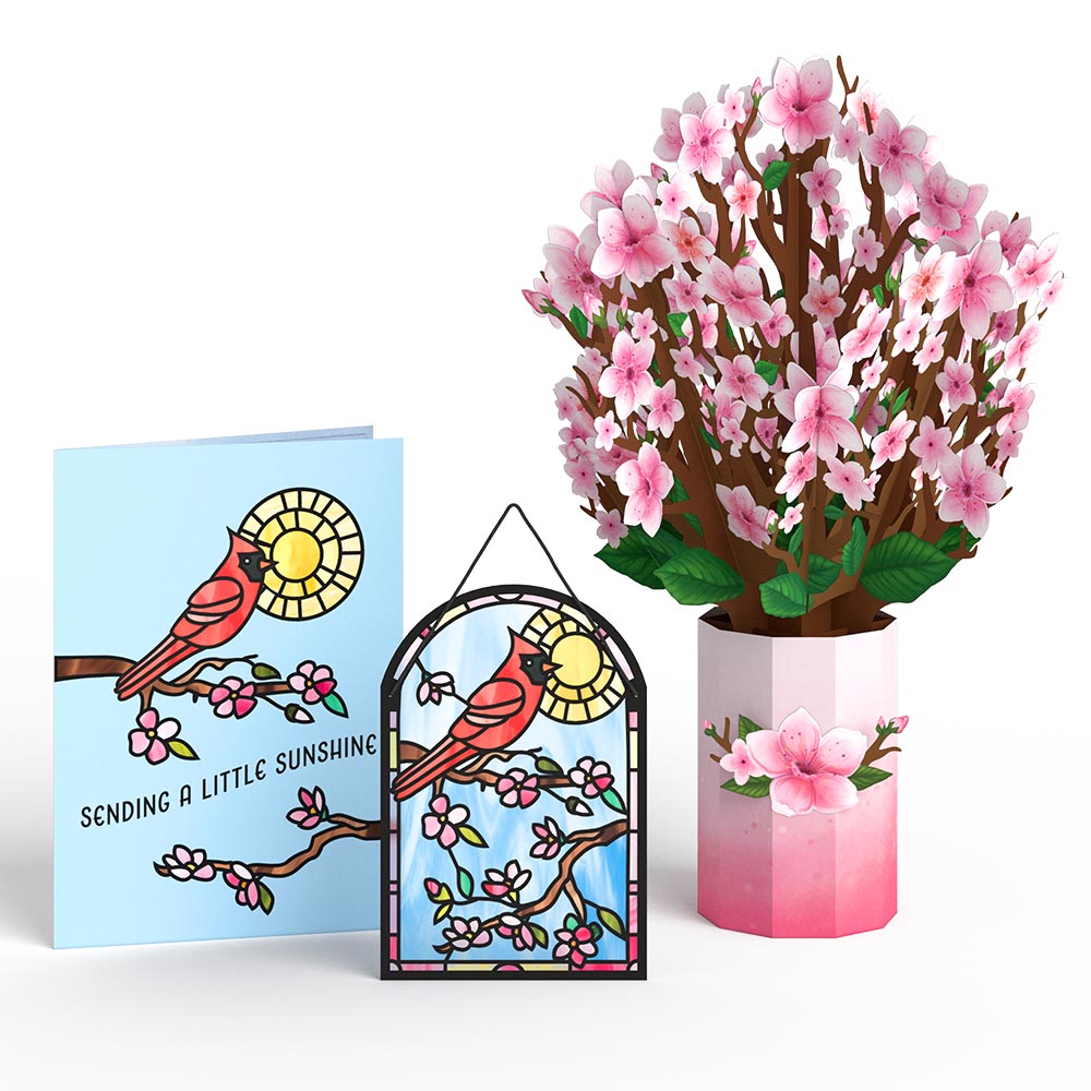 Sending Sunshine Cardinal Suncatcher Card & Pop-Up Bouquet Bundle、mySite、solidvoid