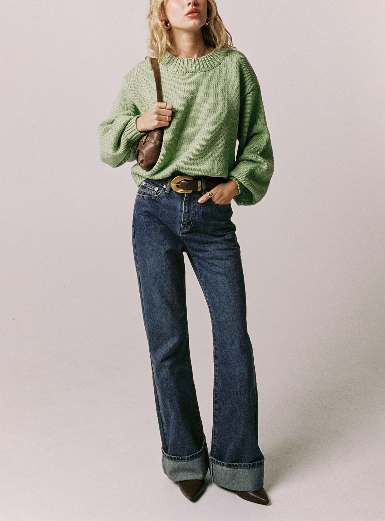 Florida Keys Cuffed Jeans Mid Blue、mySite、solidvoid