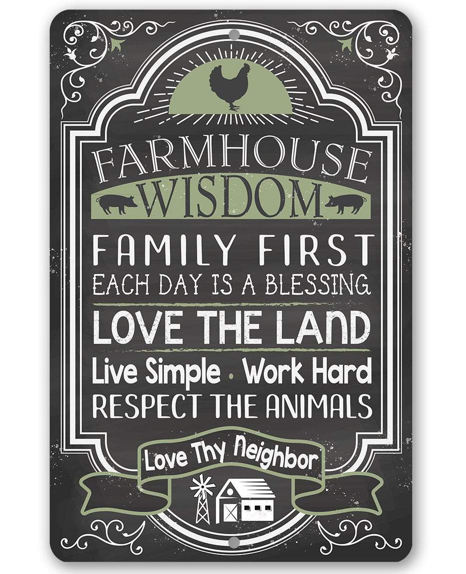 Farmhouse Wisdom - Metal Sign Handmade in the USA、mySite、g9winljtr