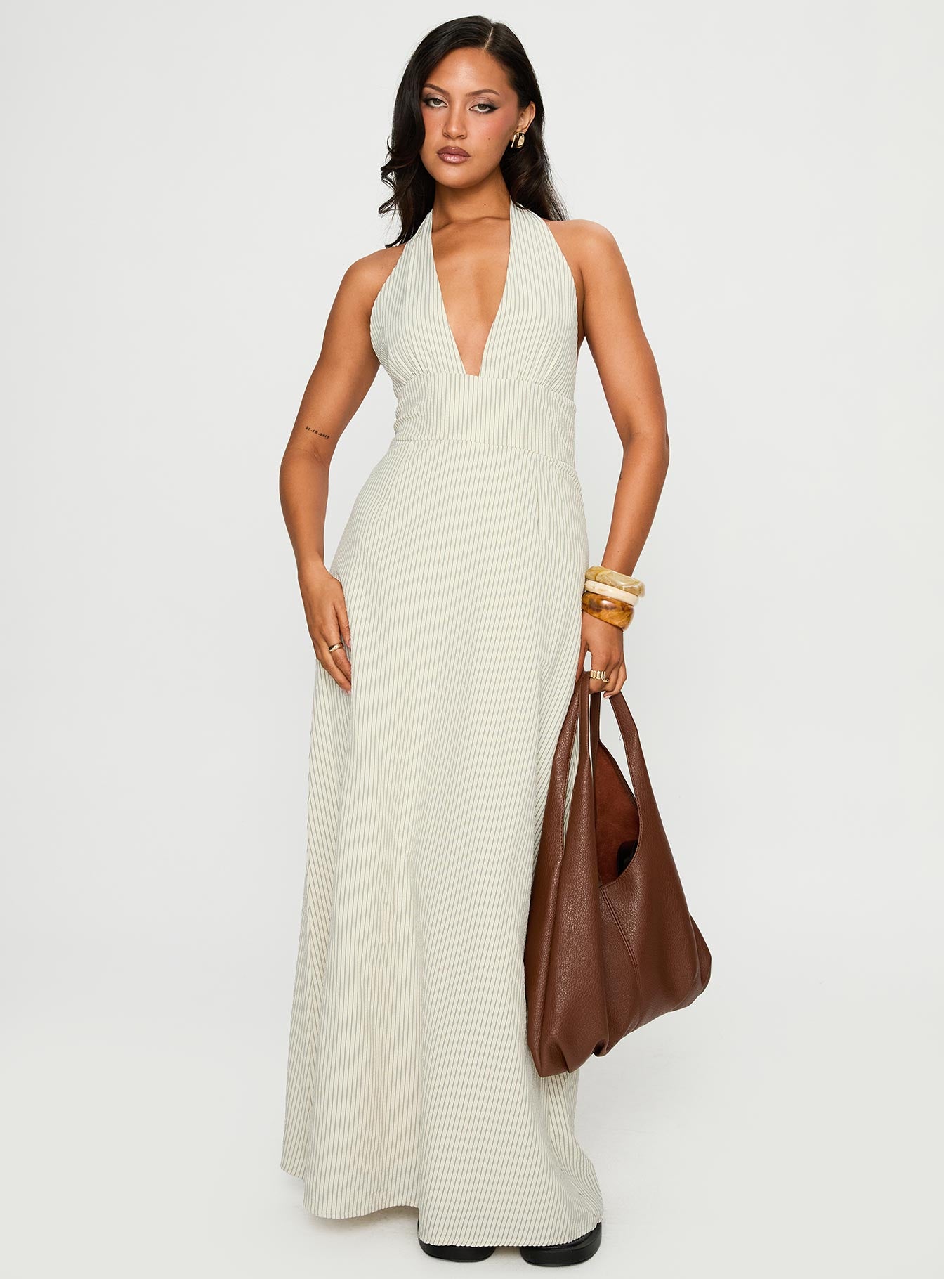 Caralyn Halter Maxi Dress Multi Stripe、mySite、solidvoid