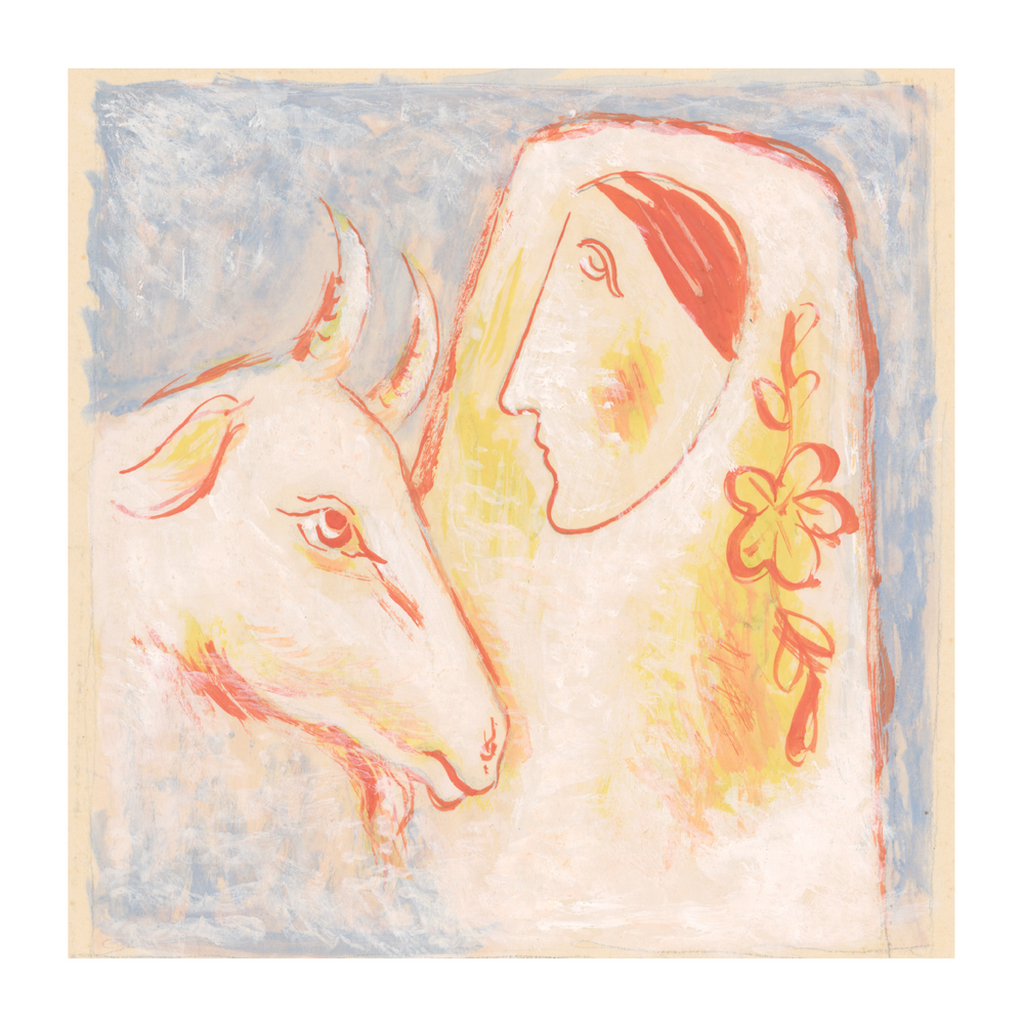 Woman and Goat Fine Art Print Square、mySite、gigharbornorthrealestate