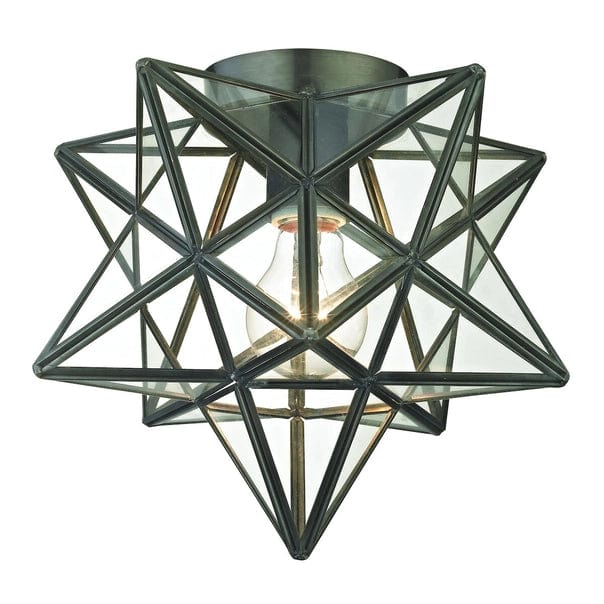 Moravian Star 11'' Wide 1-Light Flush Mount Ceiling Light、mySite、g9winljtr