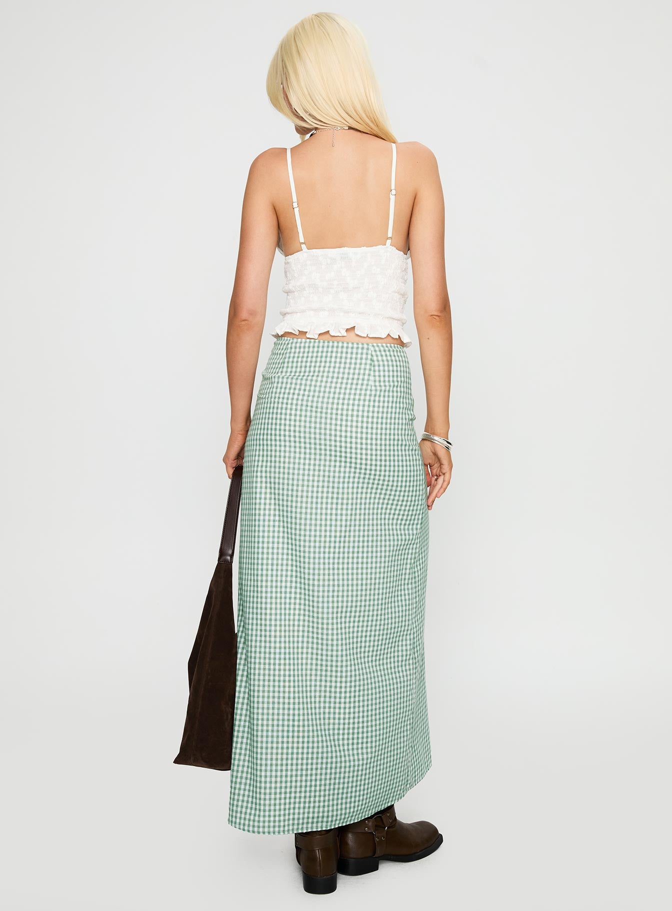 Macadamia Maxi Skirt Green / White、mySite、solidvoid