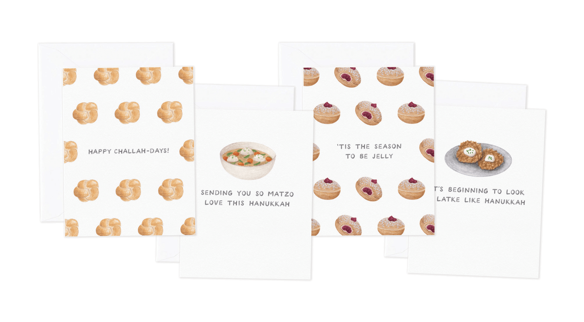 Hanukkah Food Variety Cards - Box of 8、mySite、topwebapps