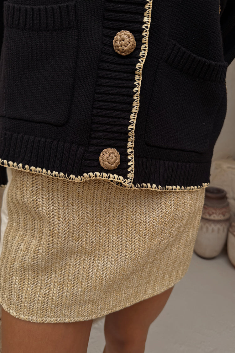 Black Raffia Cardi、mySite、solidvoid