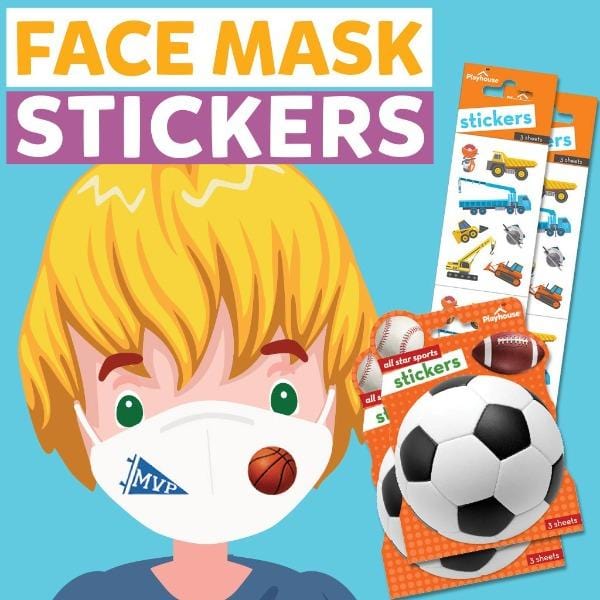  Stickers For Kids - Face Mask Stickers - Sports、mySite、ghnorth