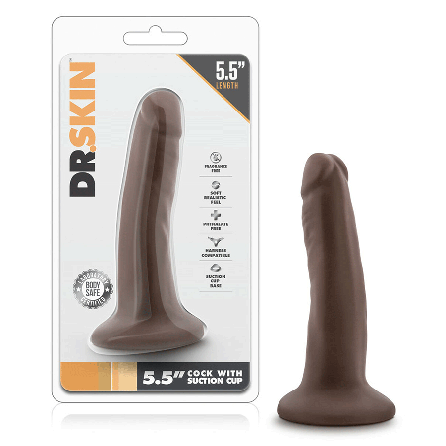 Dr. Skin 5.5 Inch Brown Suction Cup Anal Dildo for Men by Blush Novelties、mySite、bottomscart