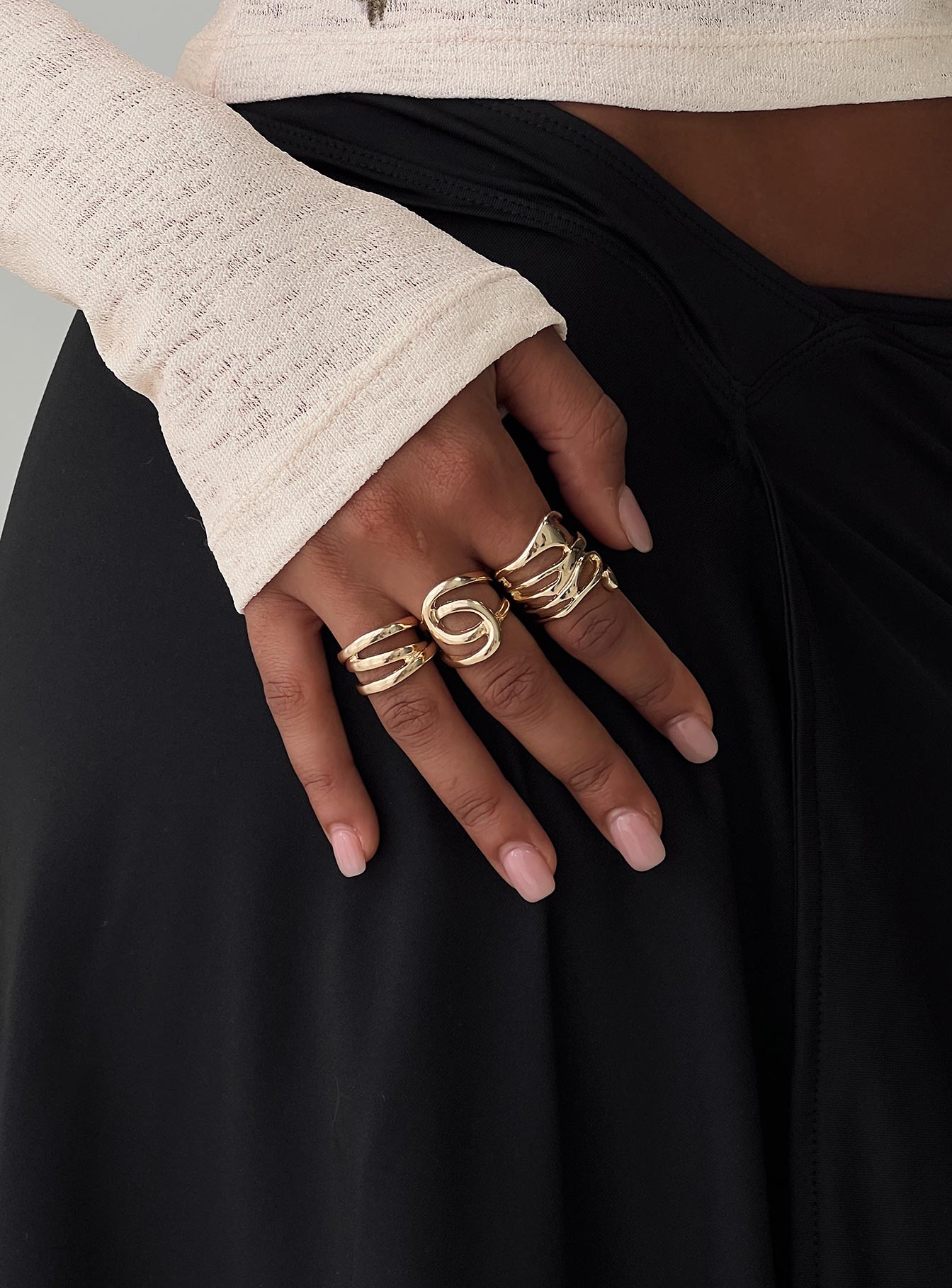 Maddalyn Ring Pack Gold、mySite、solidvoid