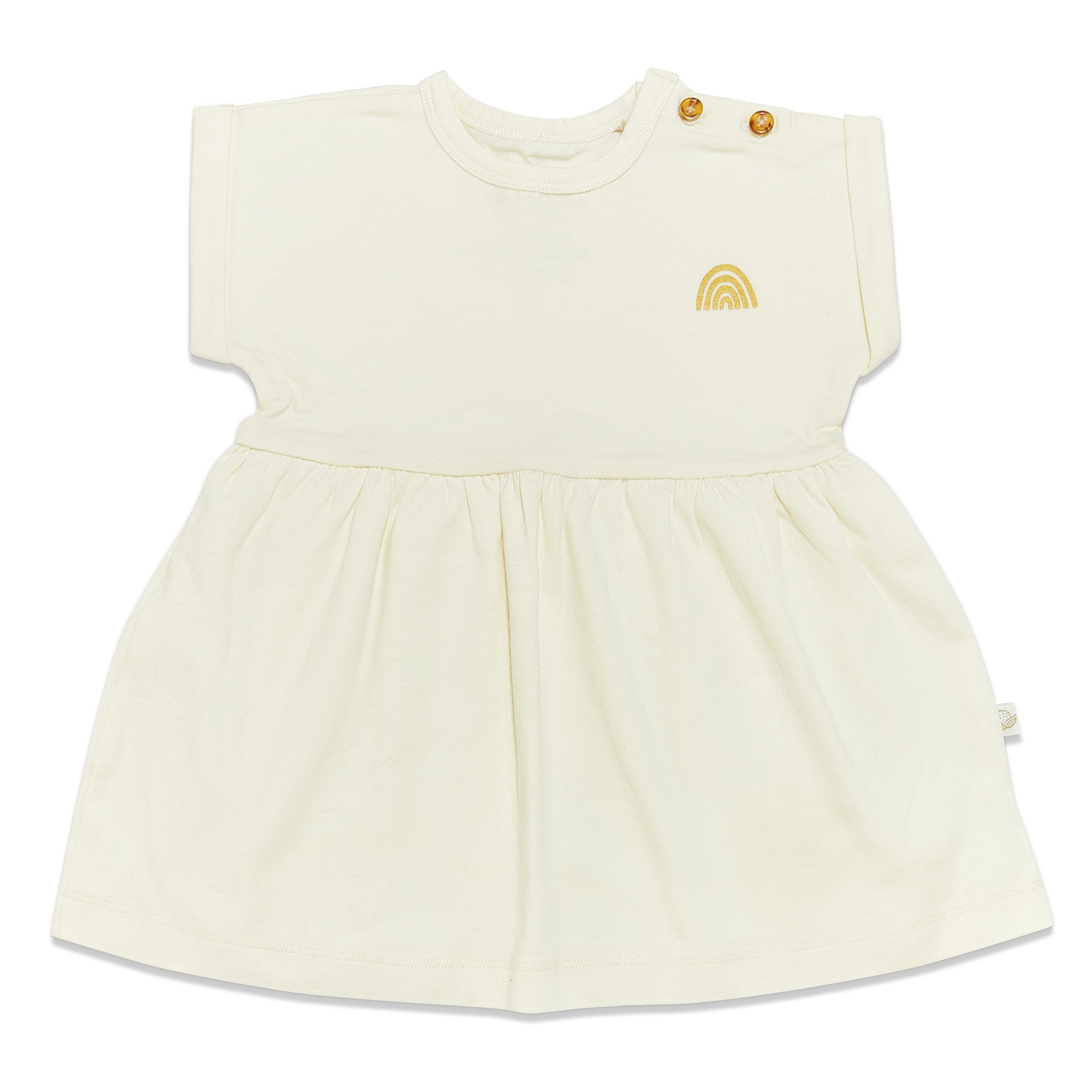 RETIRED - Organic Short Sleeve Twirl Dress - Sugar Cookie、mySite、g9winljtr