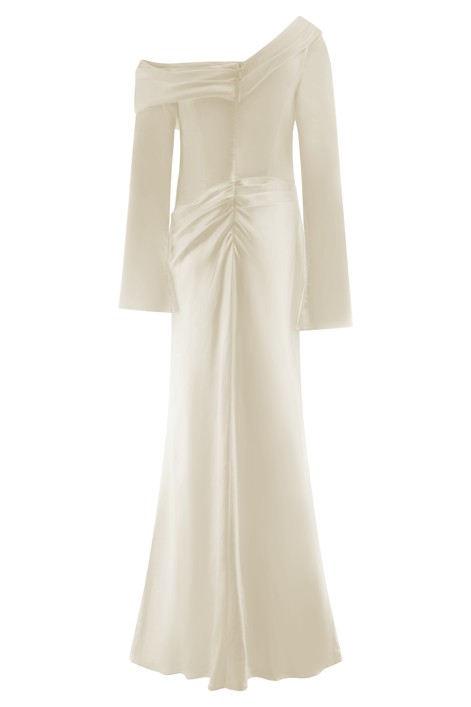Iris Long Sleeve Satin Maxi Dress - Blush Gold、mySite、solidvoid