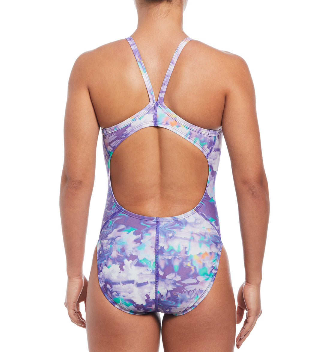 Nike Women's Hydrastrong Multi Print Racerback One Piece Swimsuit、mySite、noshort