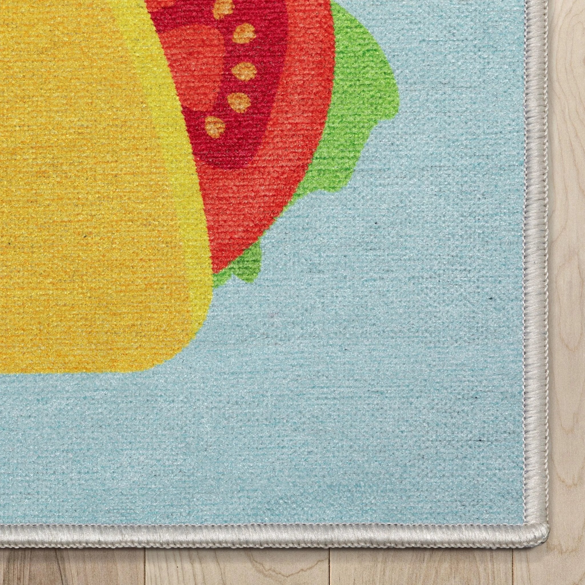 Taco Novelty Multi Blue Flat-Weave Rug、mySite、gigharbornorthrealestate