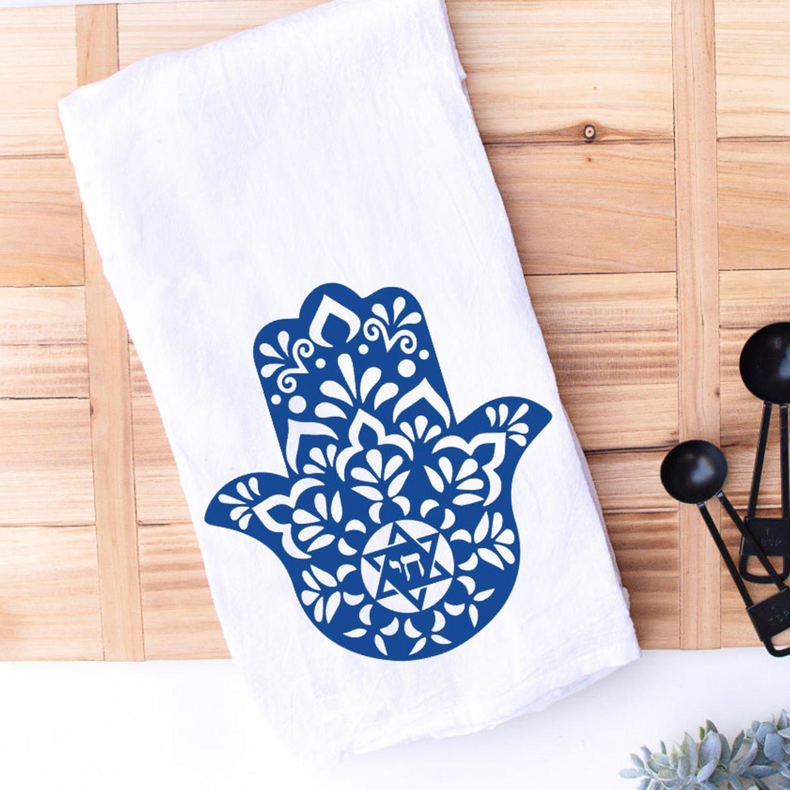 Blue Hamsa Chai Kitchen Tea Towel、mySite、topwebapps