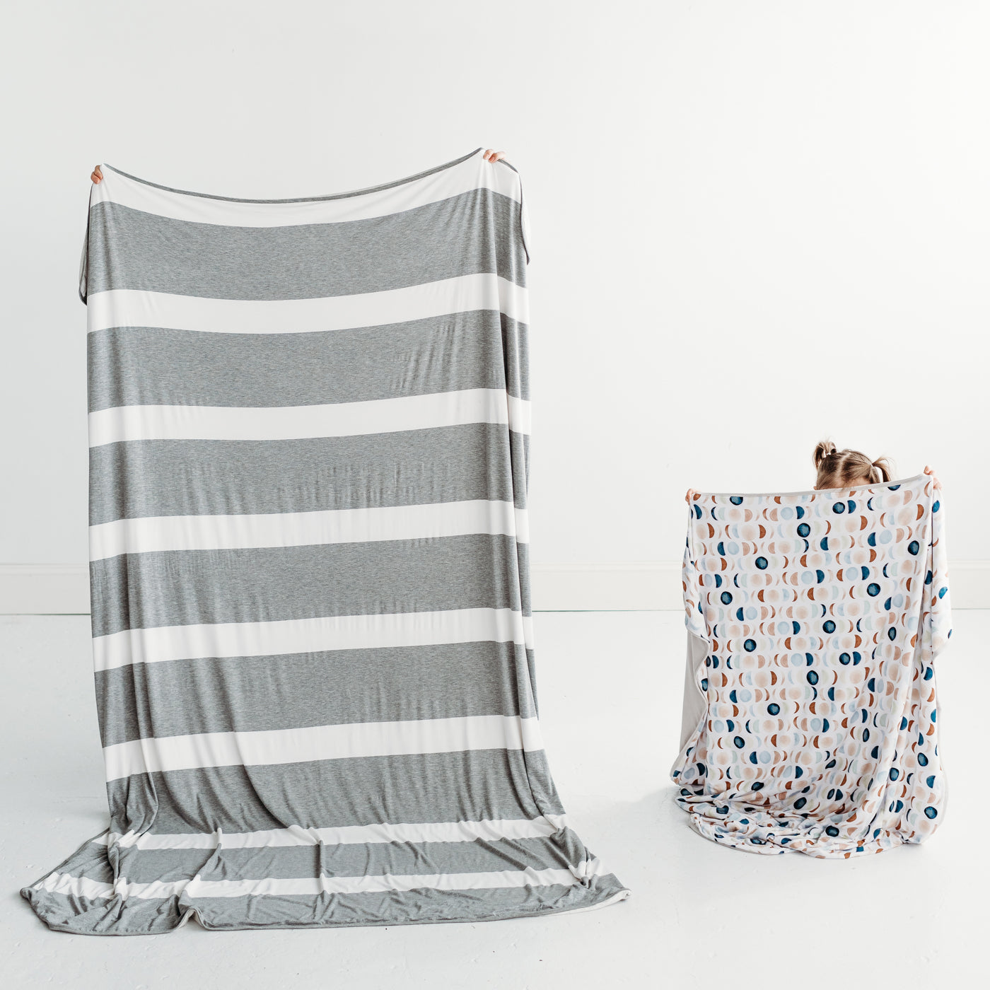 Heather Gray Wide Stripe Oversized Cloud Blanket®、mySite、g9winljtr