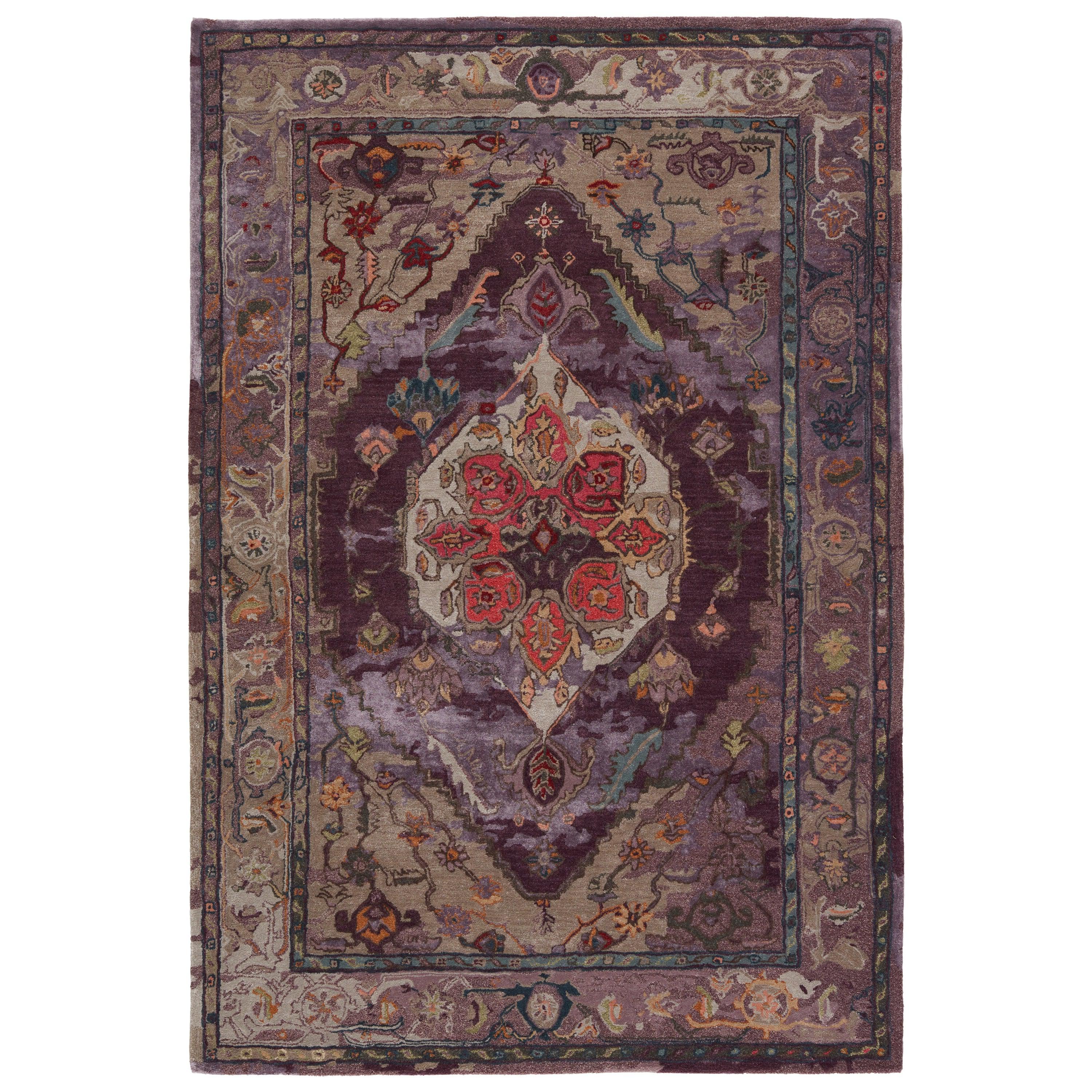 Raisa Handmade Medallion Purple Gray Area Rug、mySite、gigharbornorthrealestate
