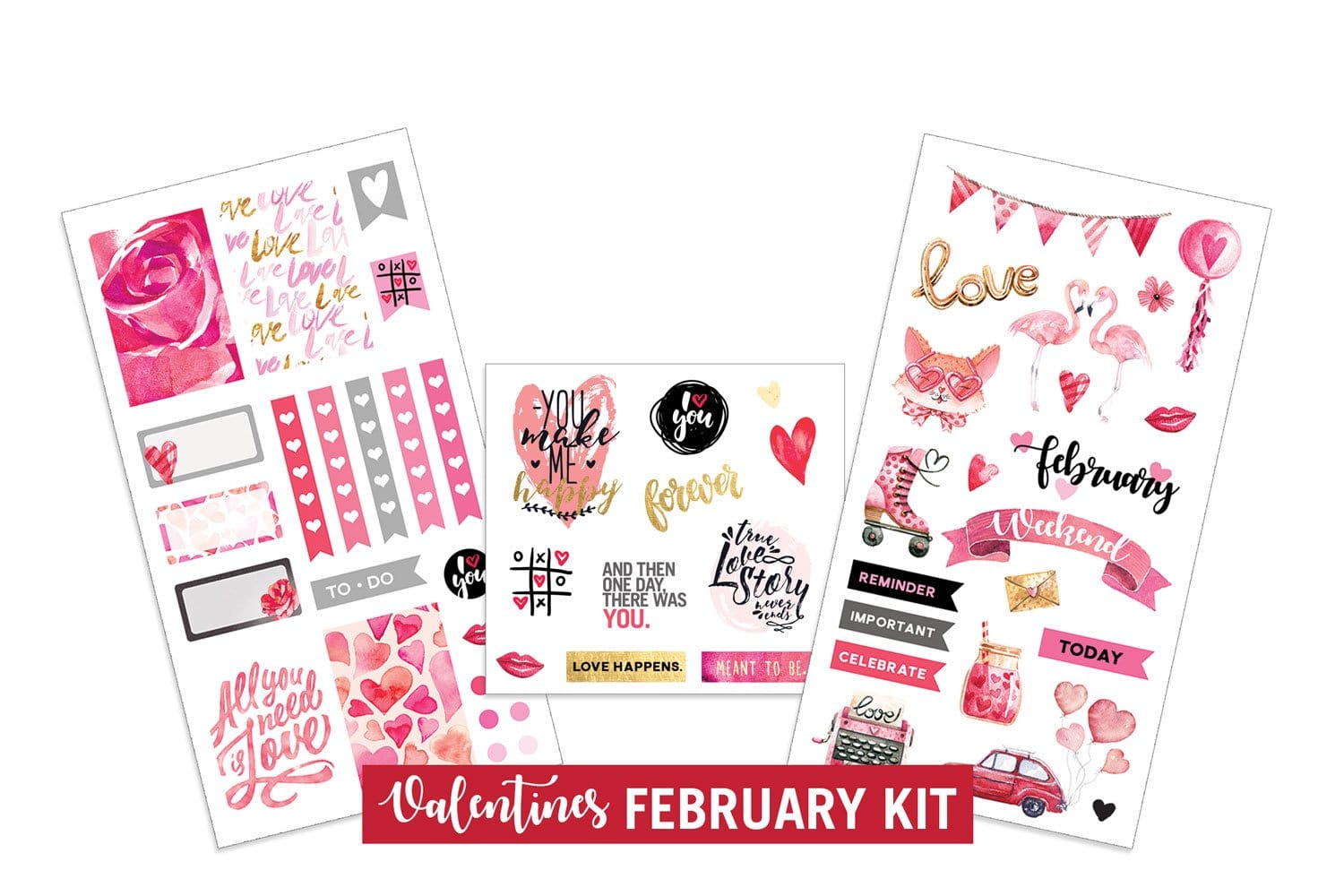  Planner Stickers - February Valentine's、mySite、ghnorth