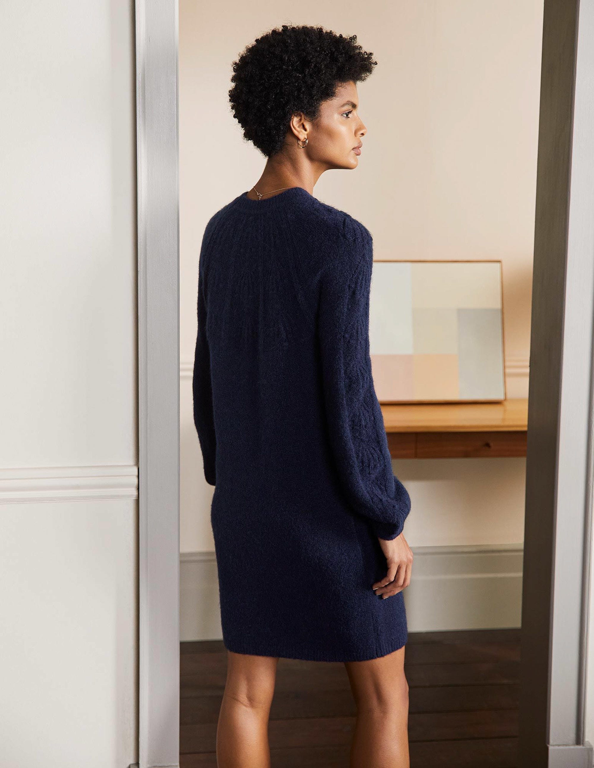  Cable Knitted Dress-Navy、mySite、ashleygrahame