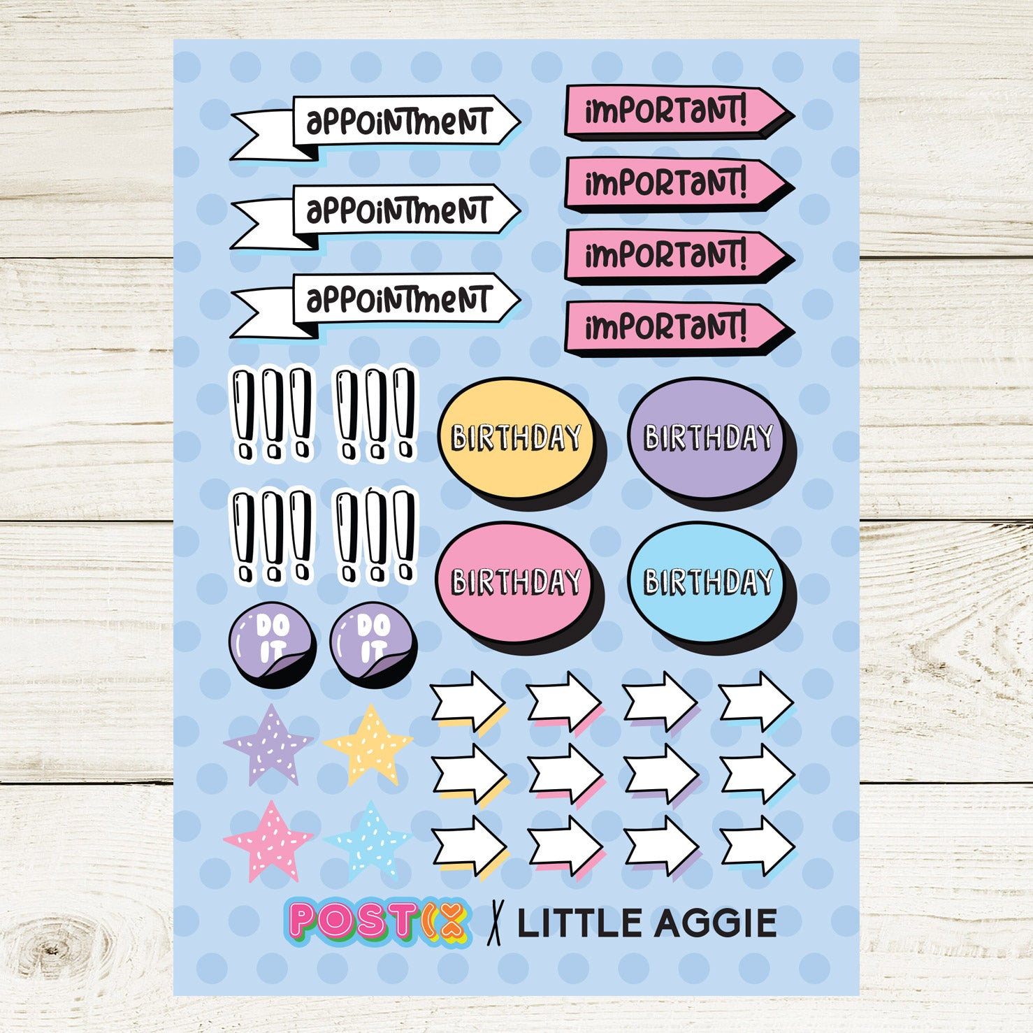  Little Aggie Diary x Postix A6 Sticker Sheets、mySite、ghnorth