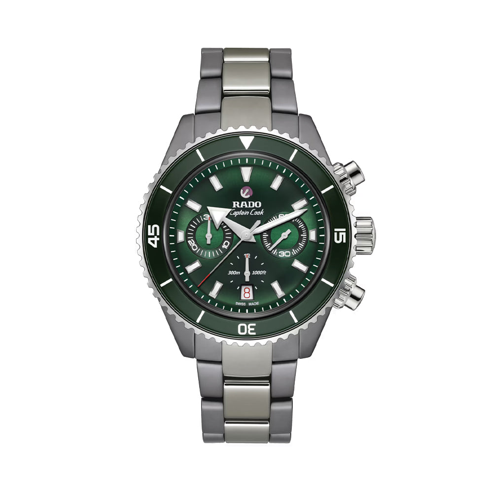  Captain Cook Chrono 43mm - Green on Bracelet