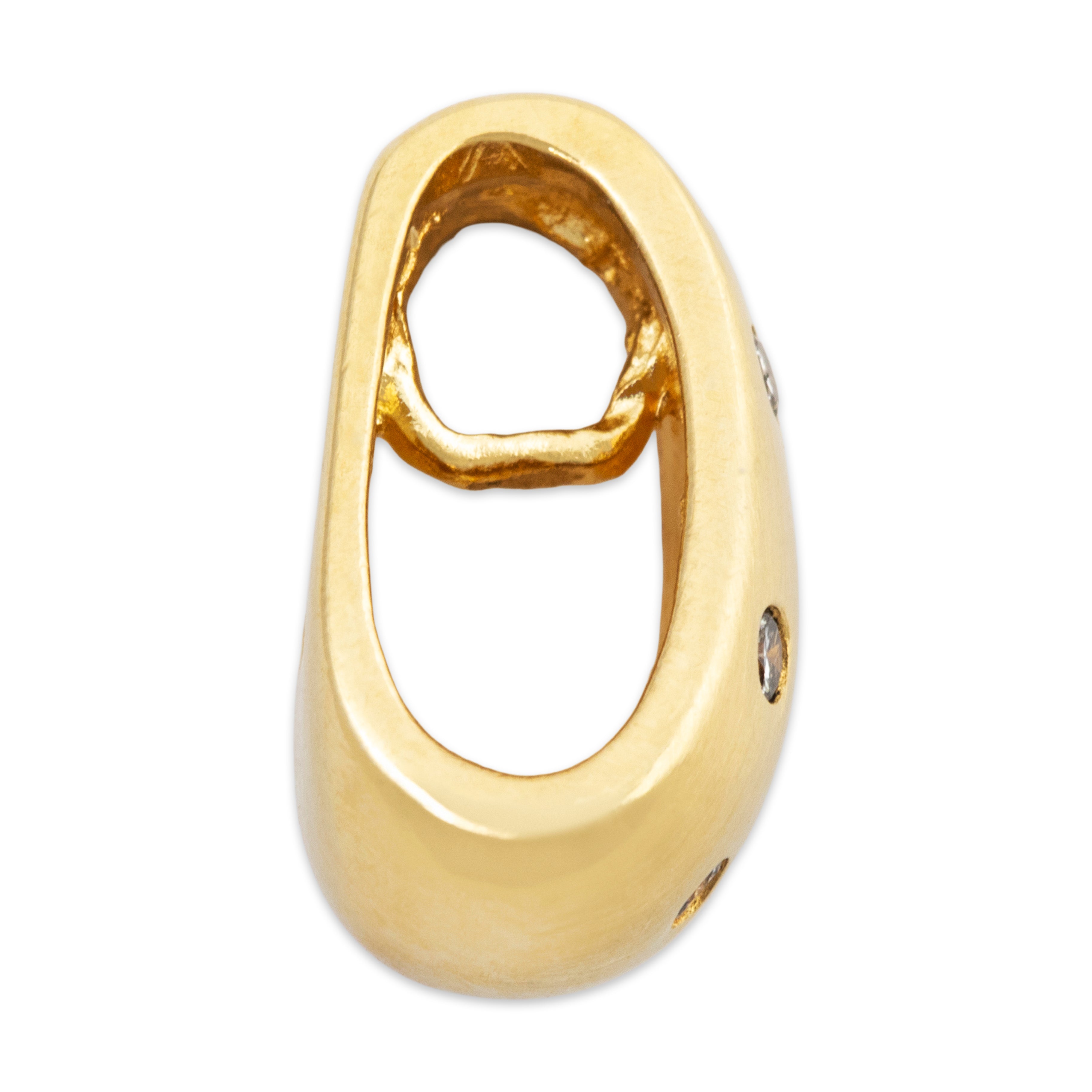 Vintage 14k Yellow Gold Diamond Brushed Finish Slide Pendant、mySite、hinf8tx79