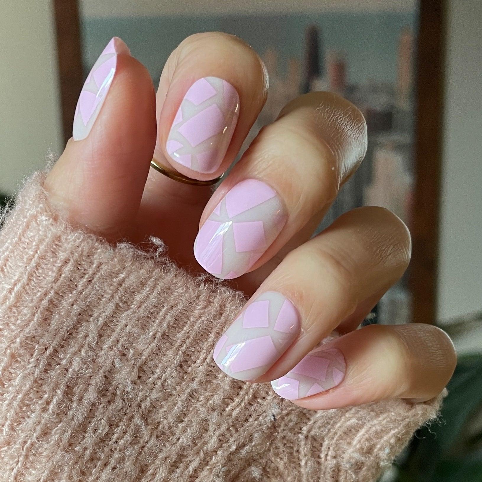 Scattered Squares | Short | Squoval - Tab Press-On、mySite、solidvoid