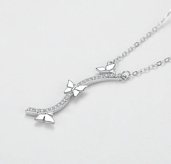Elegant Butterfly Necklaces and Ring in Fine 925 Sterling Silver with CZ、mySite、g9winljtr