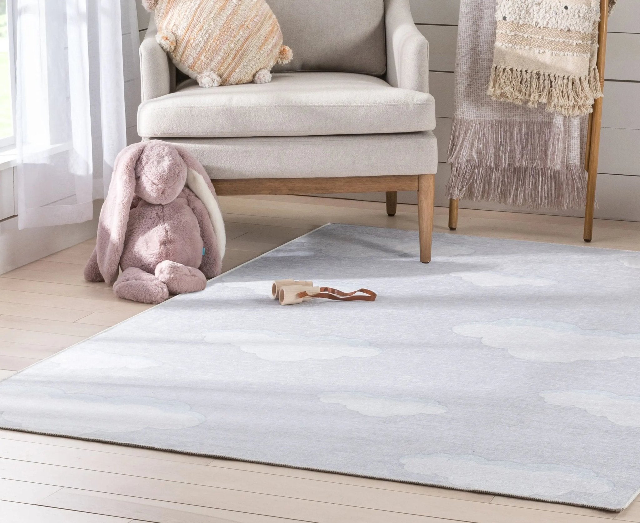 Cloud 9 Modern Grey Kids Flat-Weave Rug、mySite、gigharbornorthrealestate
