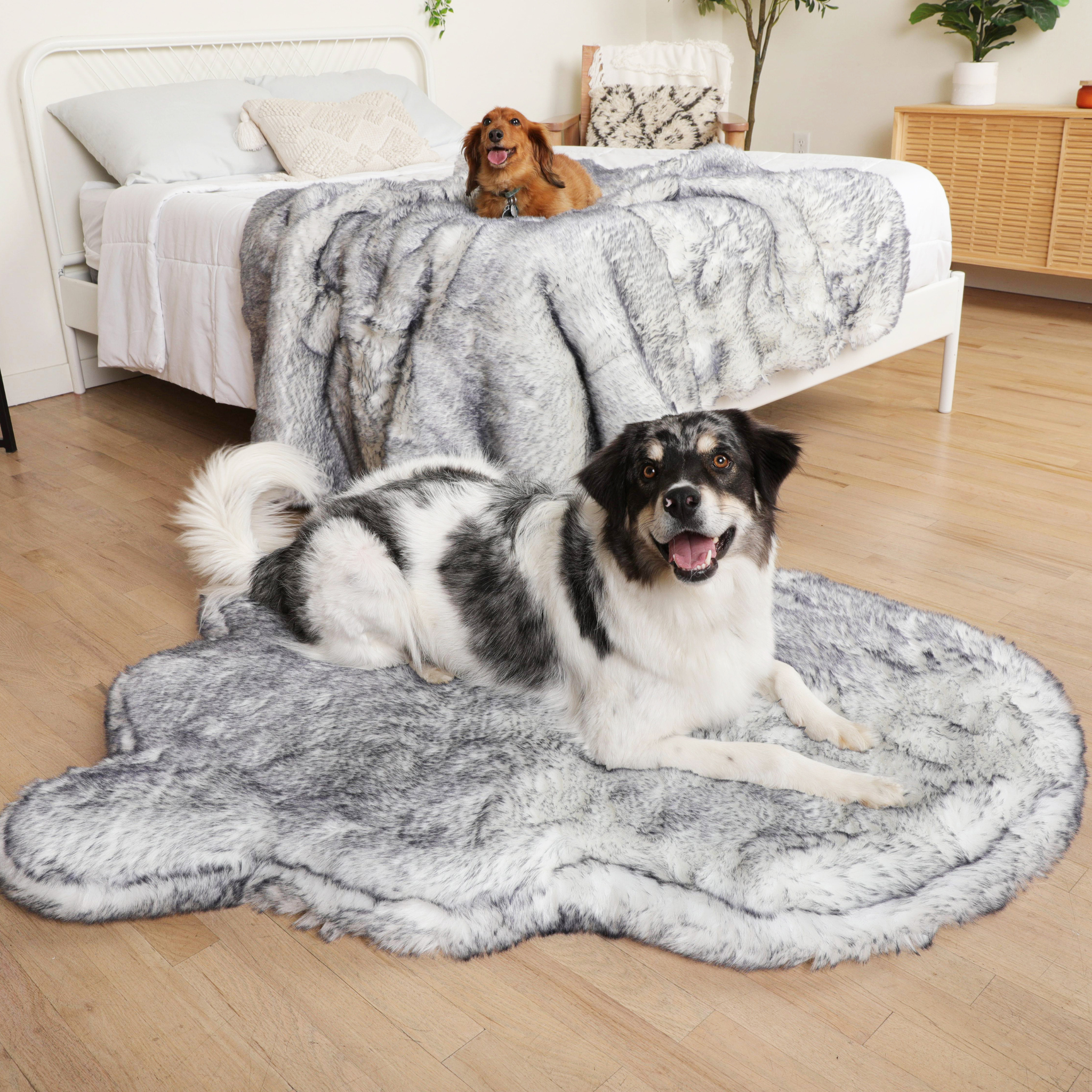 PupRug™ Luxe Orthopedic Bed + Matching Waterproof Blanket Bundle - Ultra Plush Arctic Fox、mySite、solidvoid