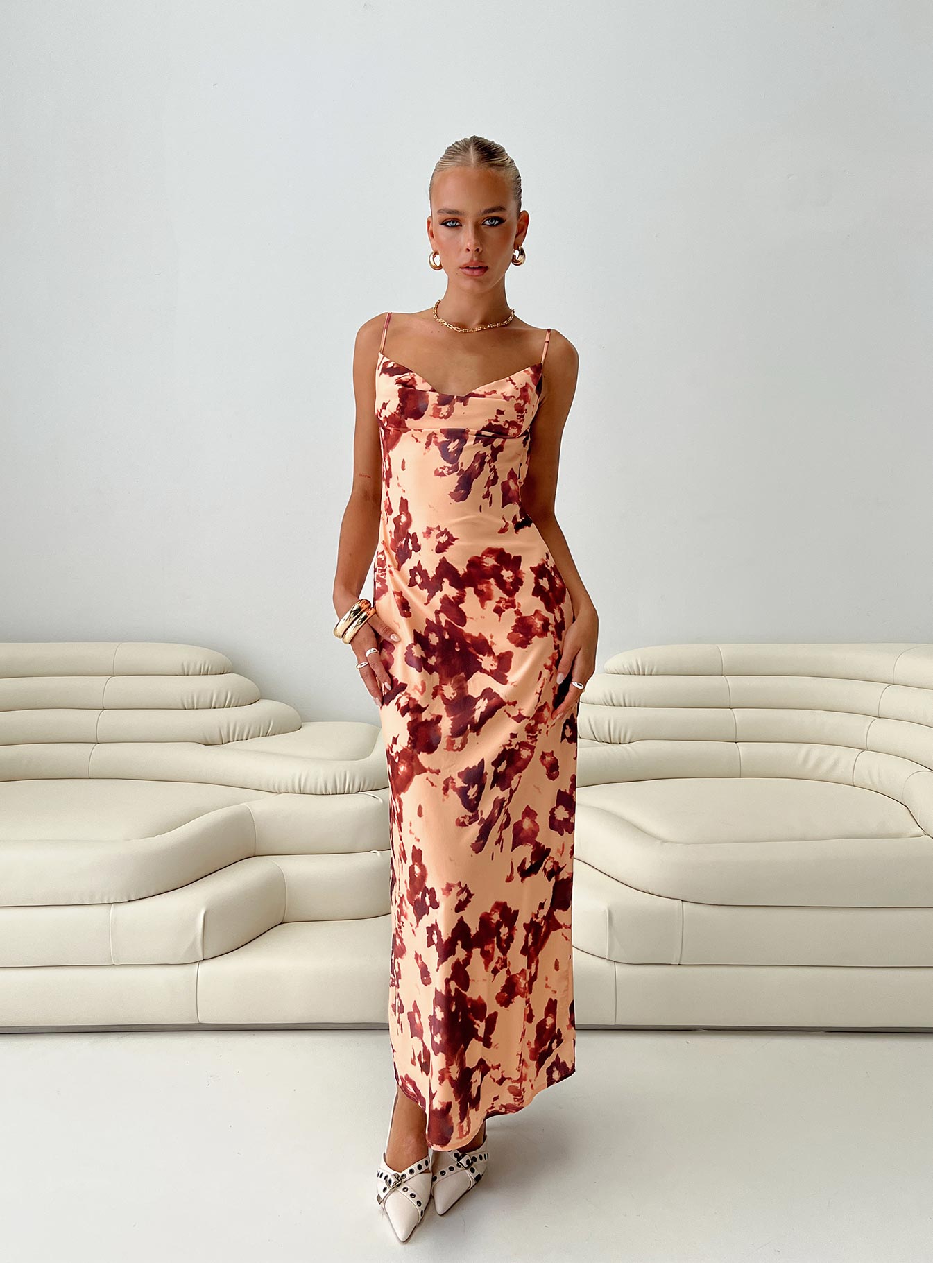 Gracele Maxi Dress Pink Floral、mySite、solidvoid