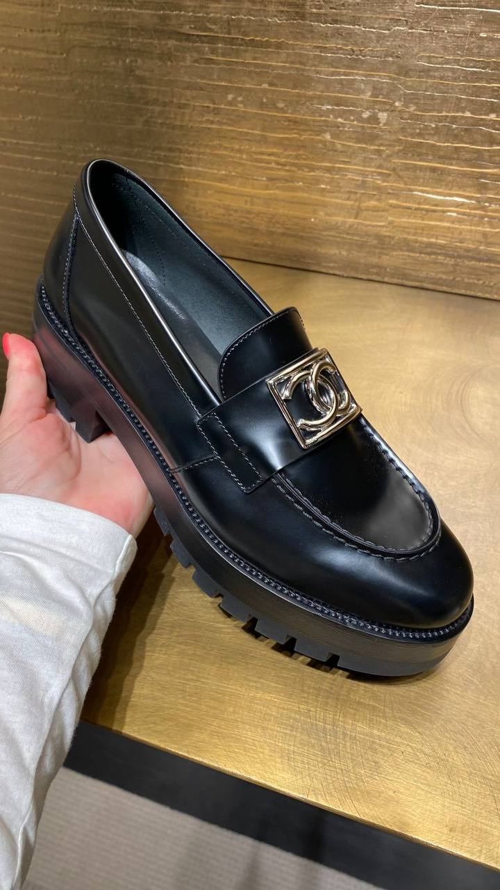 CHANEL moccasins black with PHW、mySite、garminoutage.com