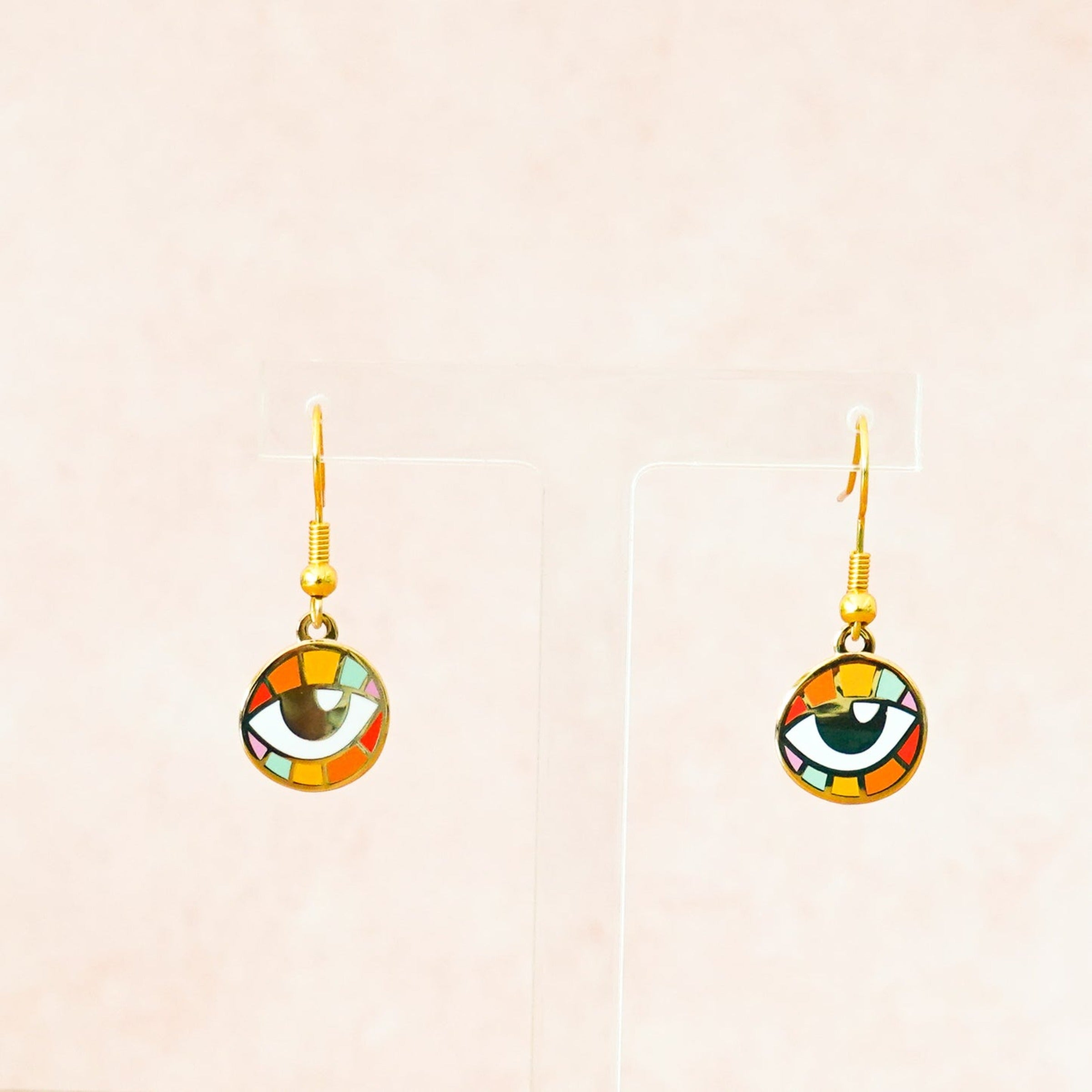 Rainbow Evil Eye Earrings、mySite、topwebapps
