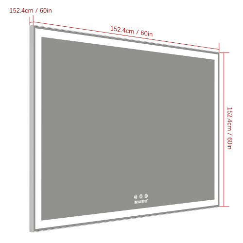 72X32 inch Oversized LED Bathroom Mirror Wall Mounted Mirror with 3 Color Modes Aluminum Frame Wall Mirror Large Full Length Mirror with Lights Lighted Full Body Mirror for Bedroom Living Room, Silver、、xpatfood