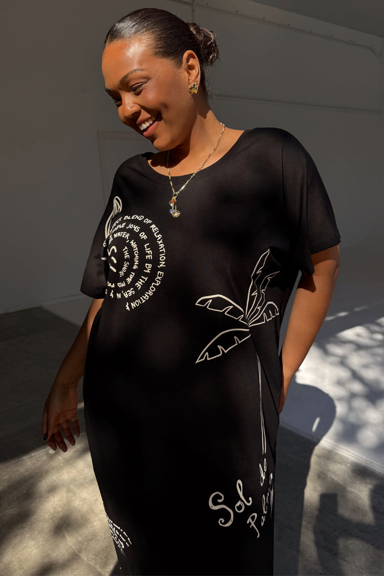 Black Palma T Shirt Dress、mySite、solidvoid