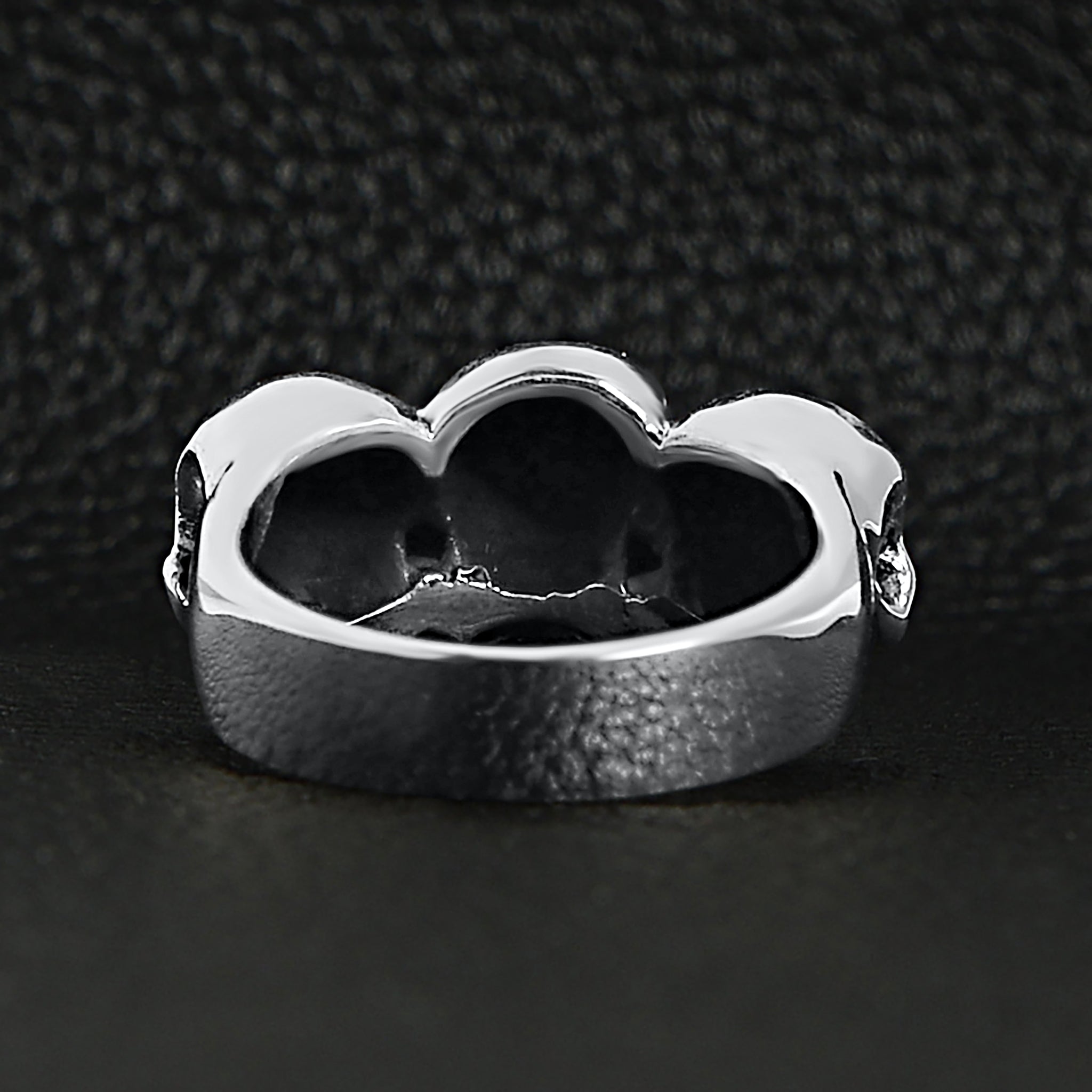 Sterling Silver Triple Black Eyed Skulls Ring / SSR0009、mySite、dreamappss