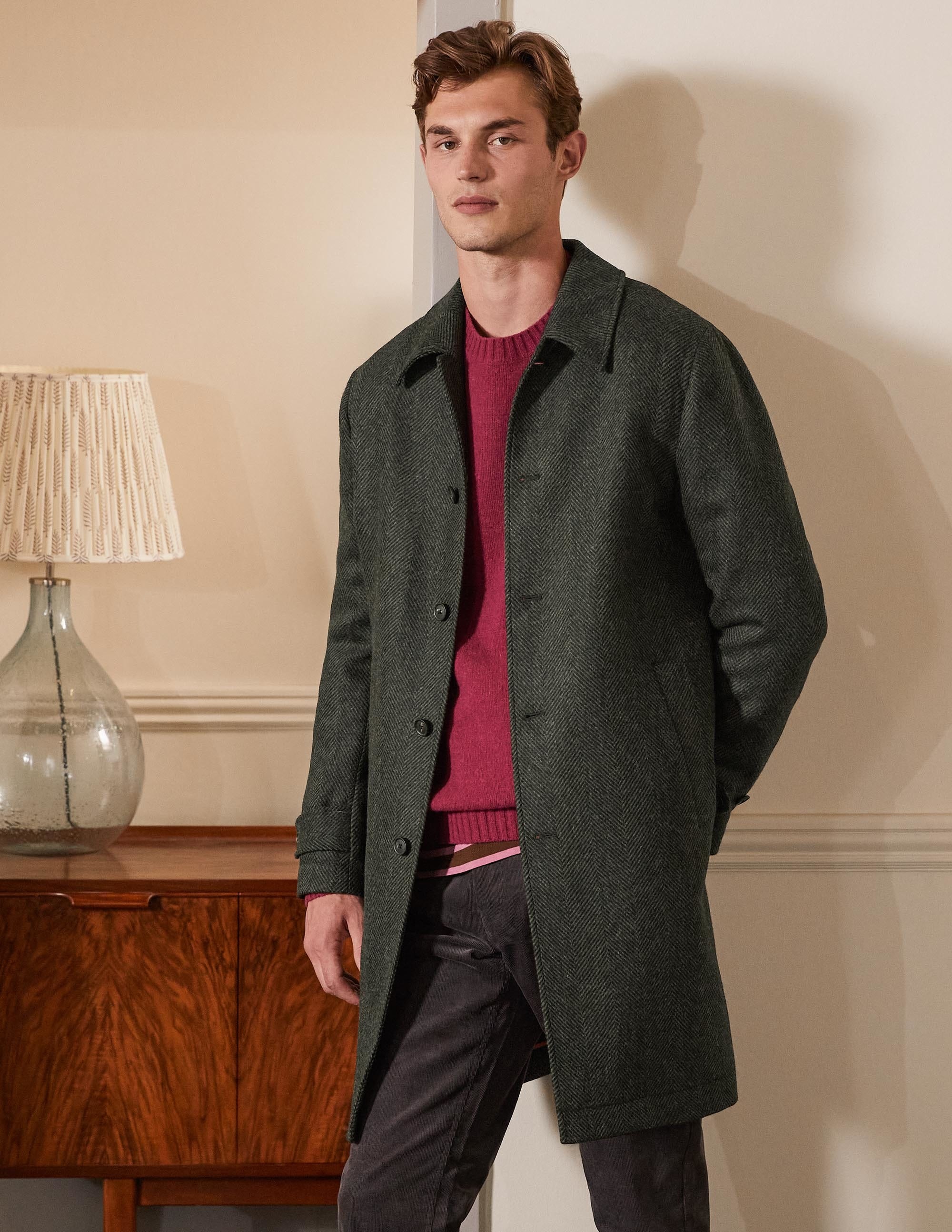  Eldon British Tweed Overcoat-Richmond Green Herringbone、mySite、ashleygrahame