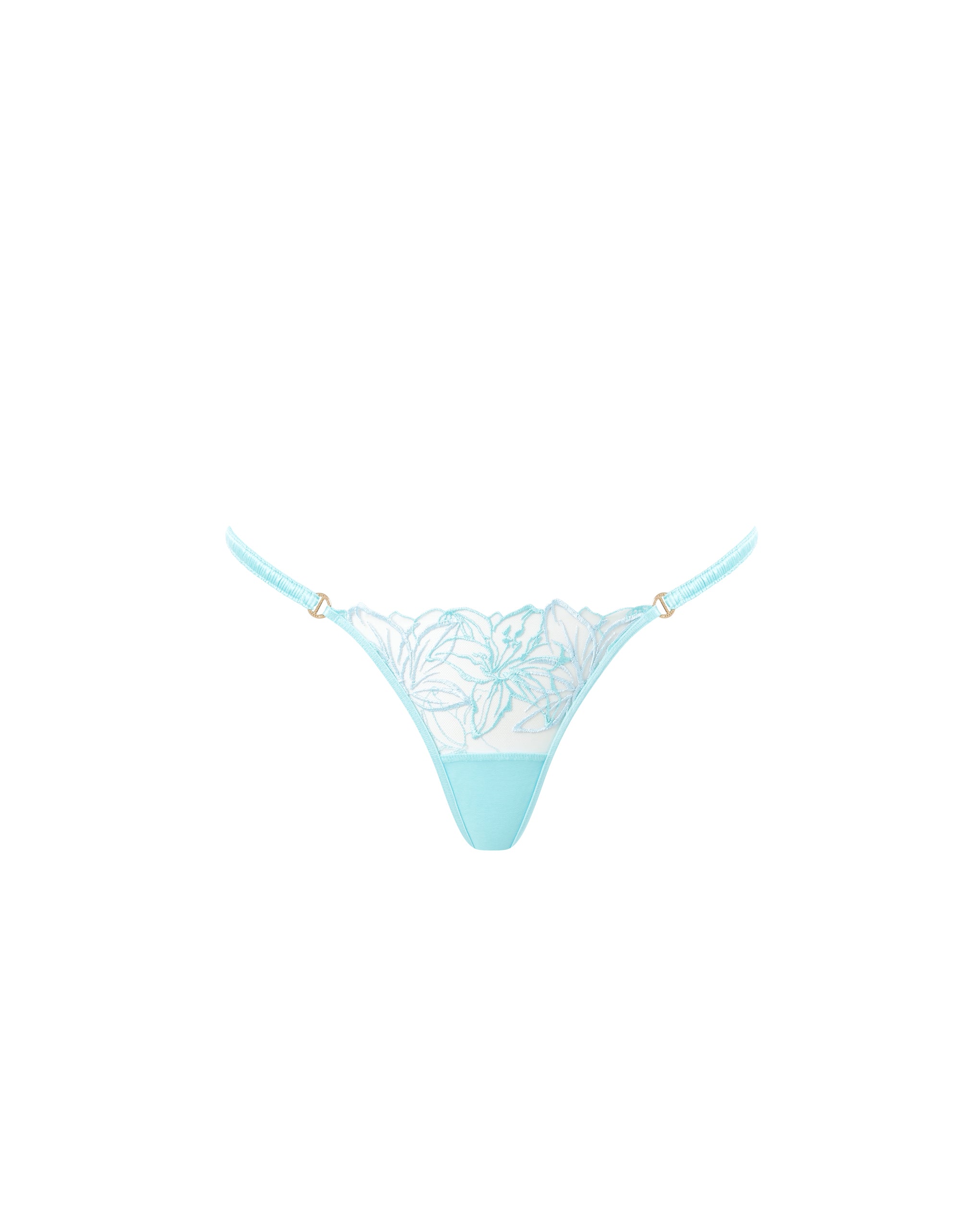 Lilly Floral Embroidered Thong Blue、mySite、bengalsvssteelers